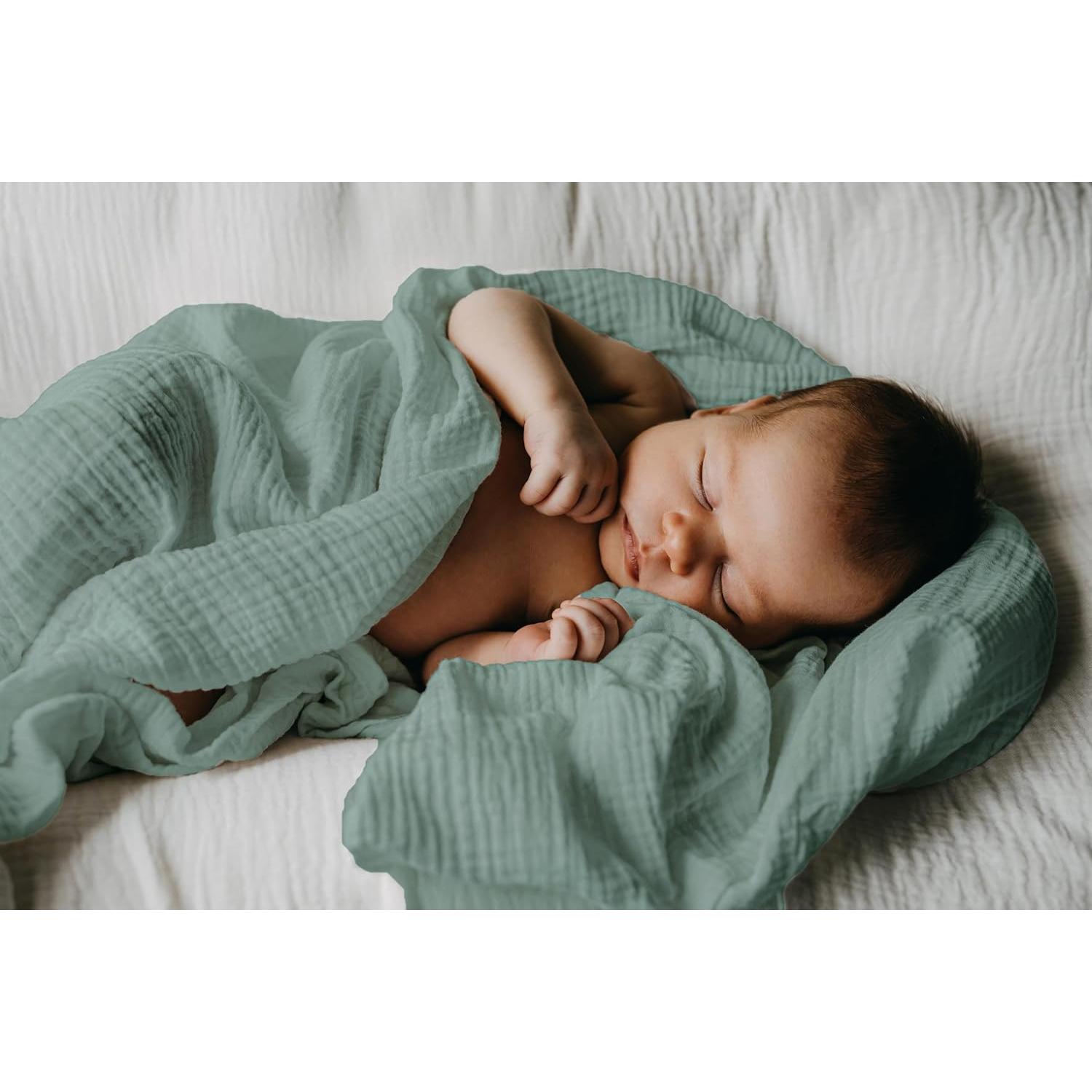 Paquete de 2 mantas de muselina okdiy 120x120 cm algodón orgánico