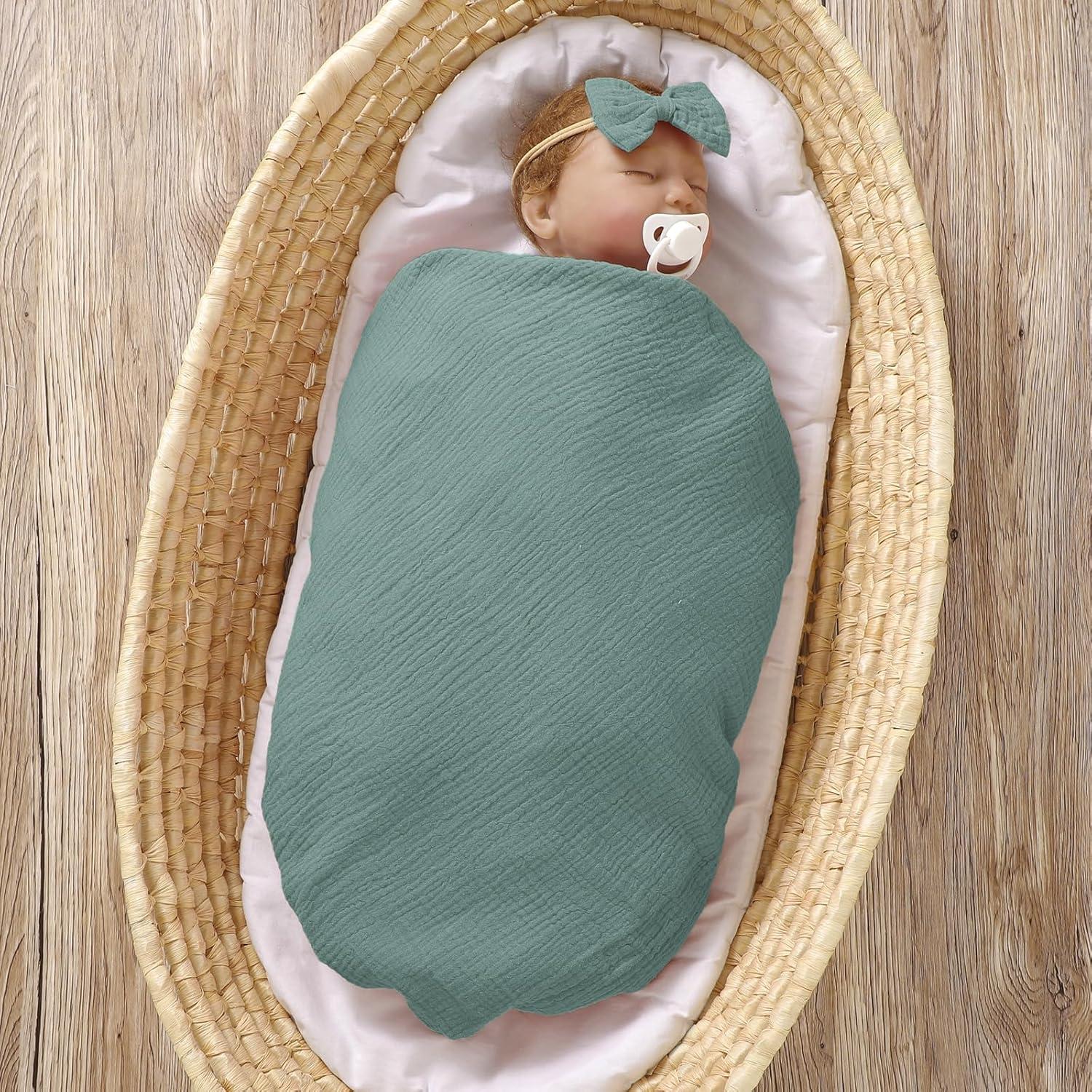 Paquete de 2 mantas de muselina okdiy 120x120 cm algodón orgánico