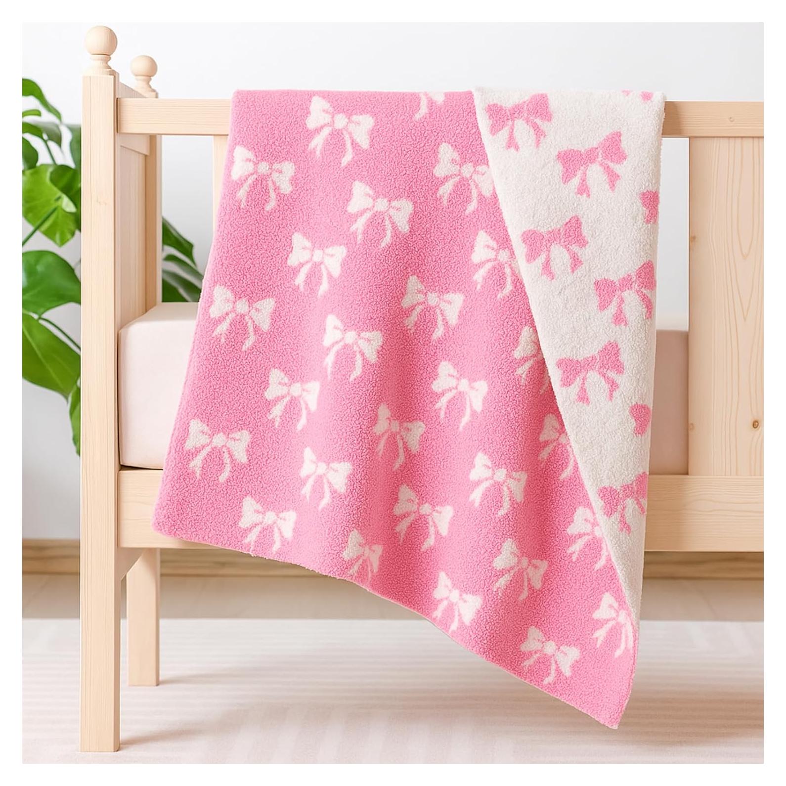 Manta de bebé rosa SmoothNovelty 76x102 cm Microfibra Reversible