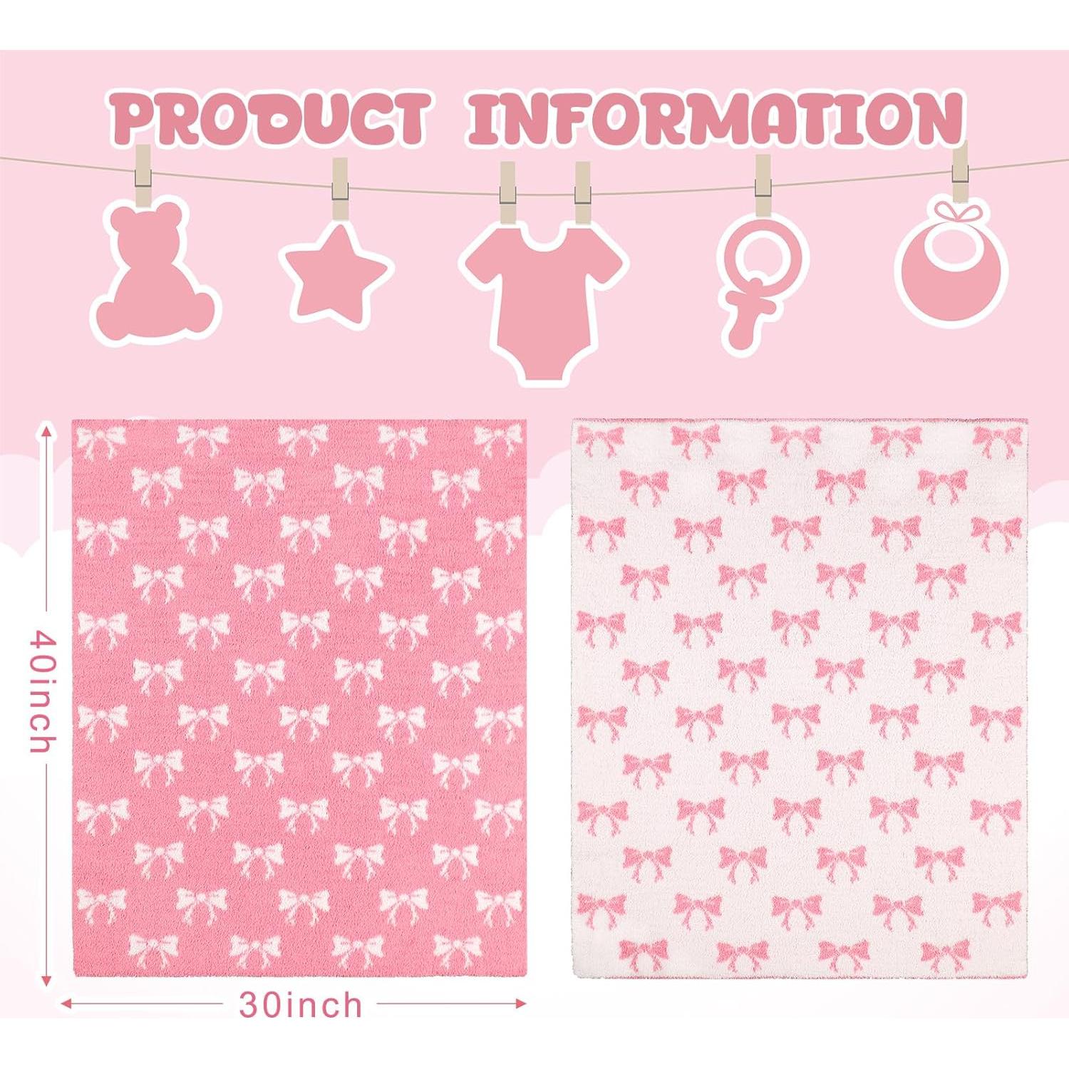 Manta de bebé rosa SmoothNovelty 76x102 cm Microfibra Reversible