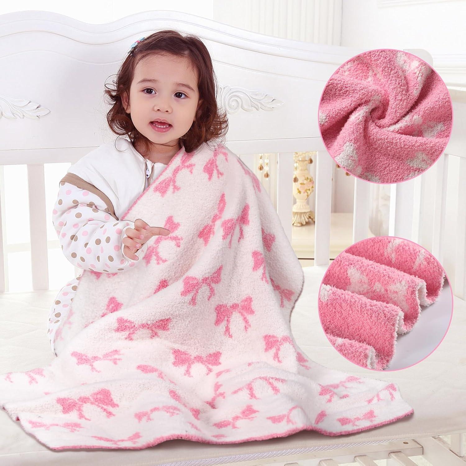 Manta de bebé rosa SmoothNovelty 76x102 cm Microfibra Reversible