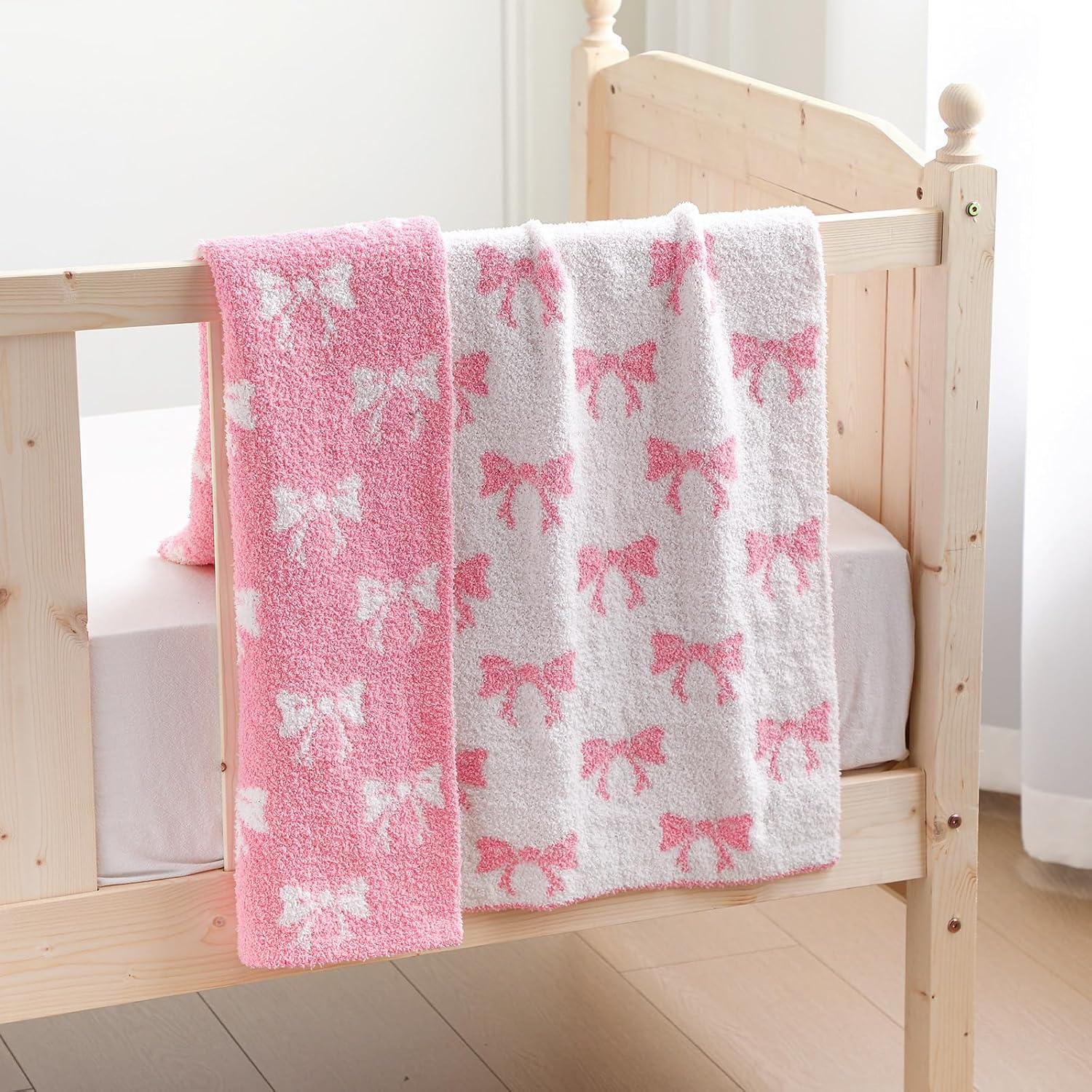 Manta de bebé rosa SmoothNovelty 76x102 cm Microfibra Reversible