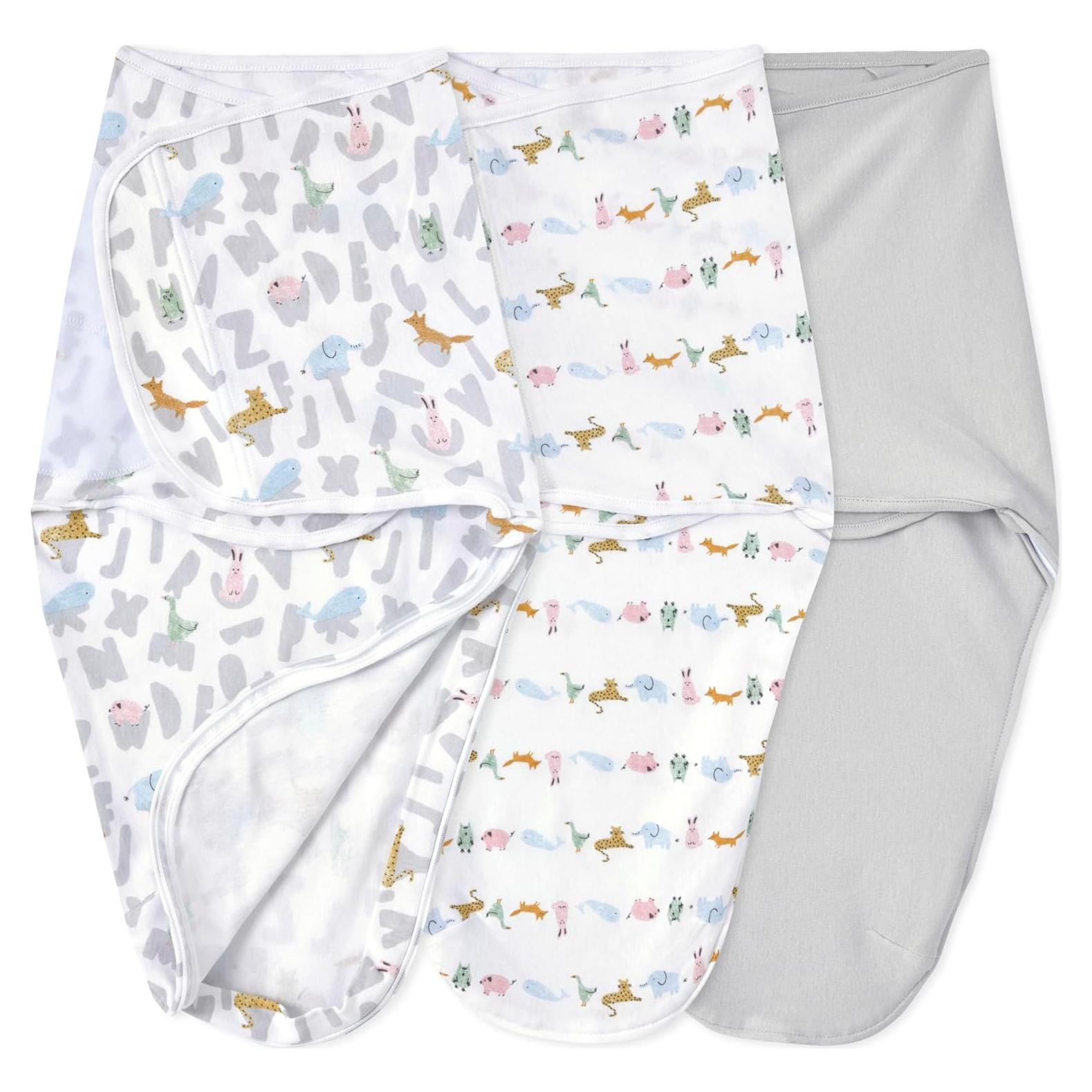 Envoltura Fácil Algodón Aden + Anais 3 Unidades Animales 0-3 Meses