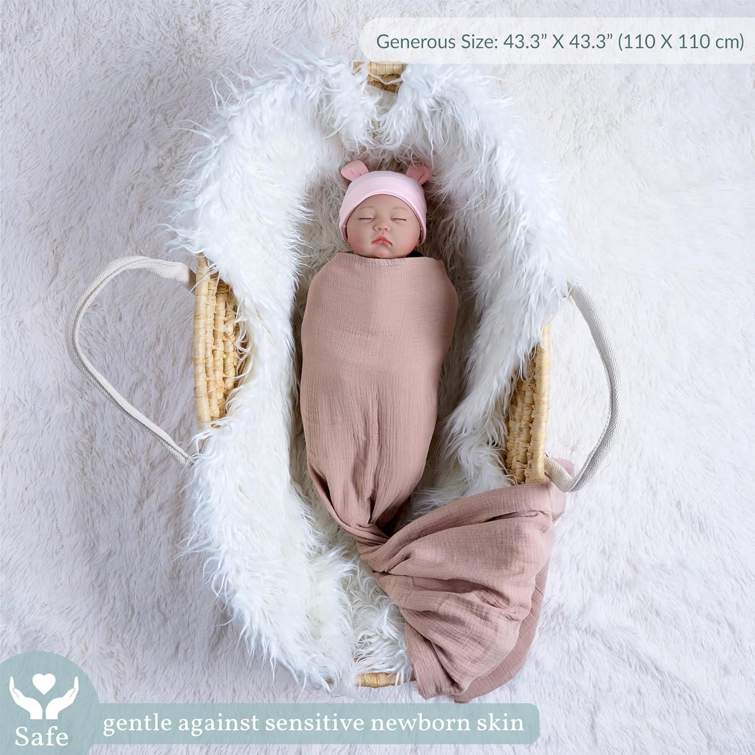 Manta de Muselina Meracorallo Rosa 100% Algodón 110x110 cm