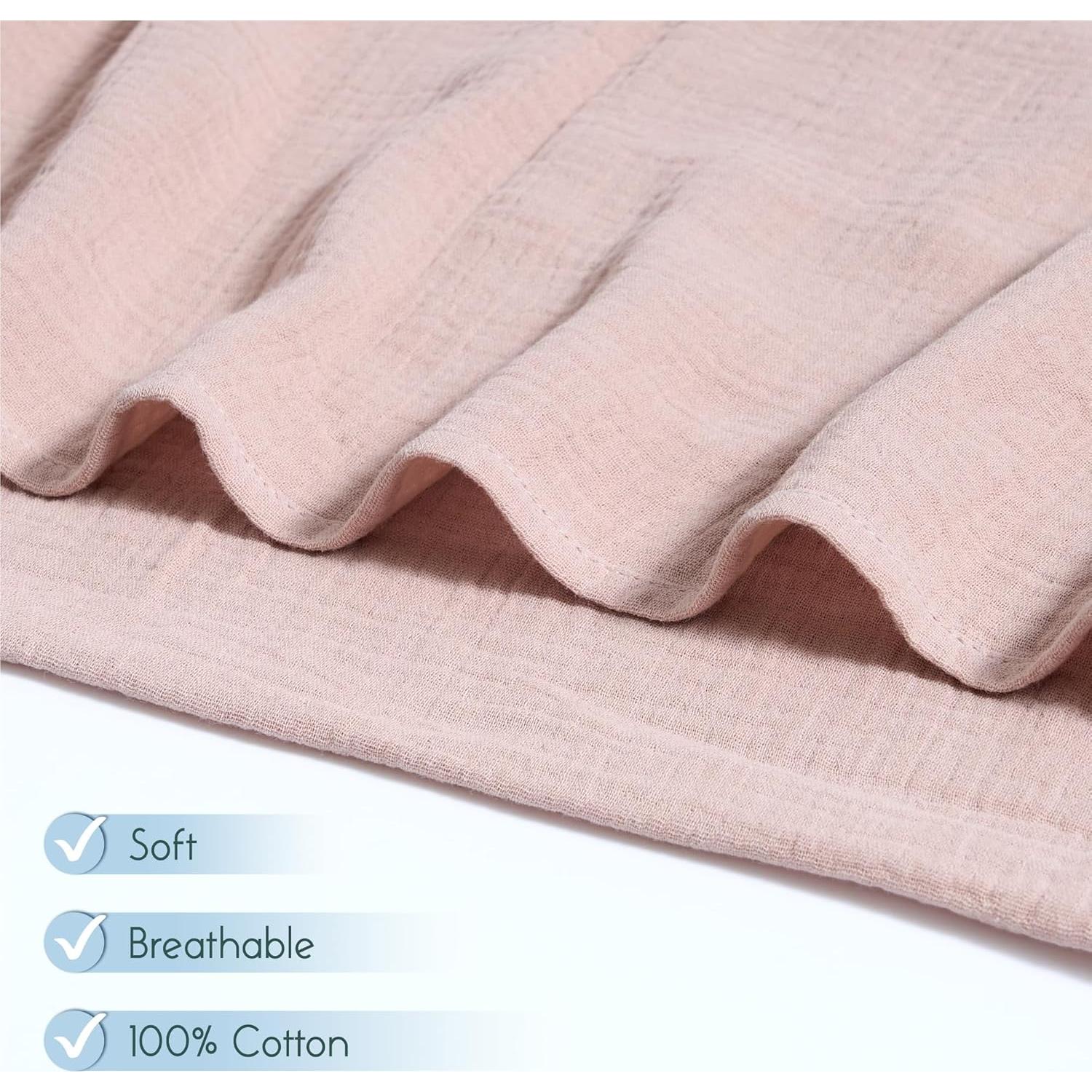 Manta de Muselina Meracorallo Rosa 100% Algodón 110x110 cm