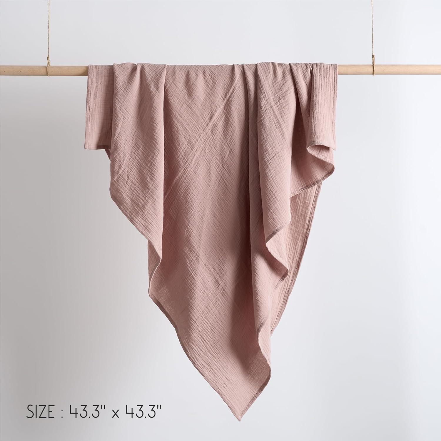 Manta de Muselina Meracorallo Rosa 100% Algodón 110x110 cm