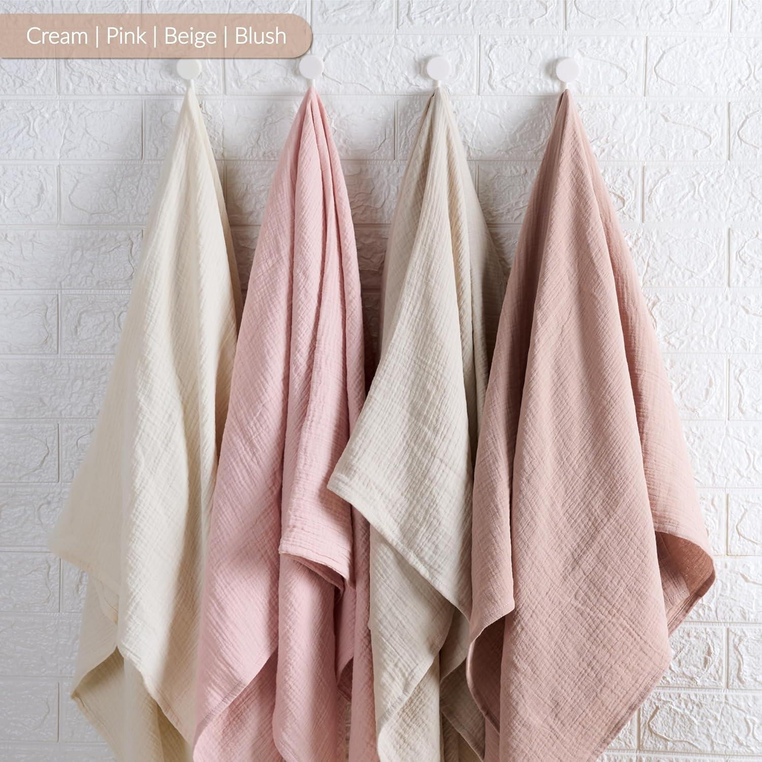 Manta de Muselina Meracorallo Rosa 100% Algodón 110x110 cm