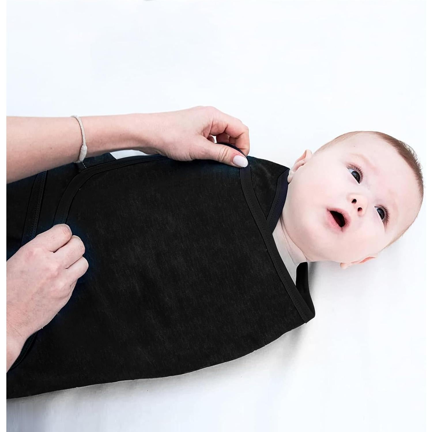 Manta de Envolver para Bebés Benoxine Algodón Orgánico 0-3M Negra