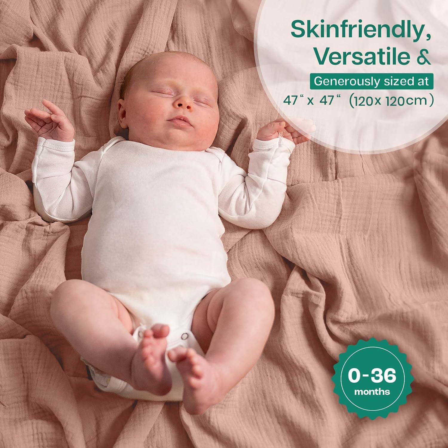 Mantas de Muselina MiFlor 100% Algodón 47x47 cm - 2 Piezas