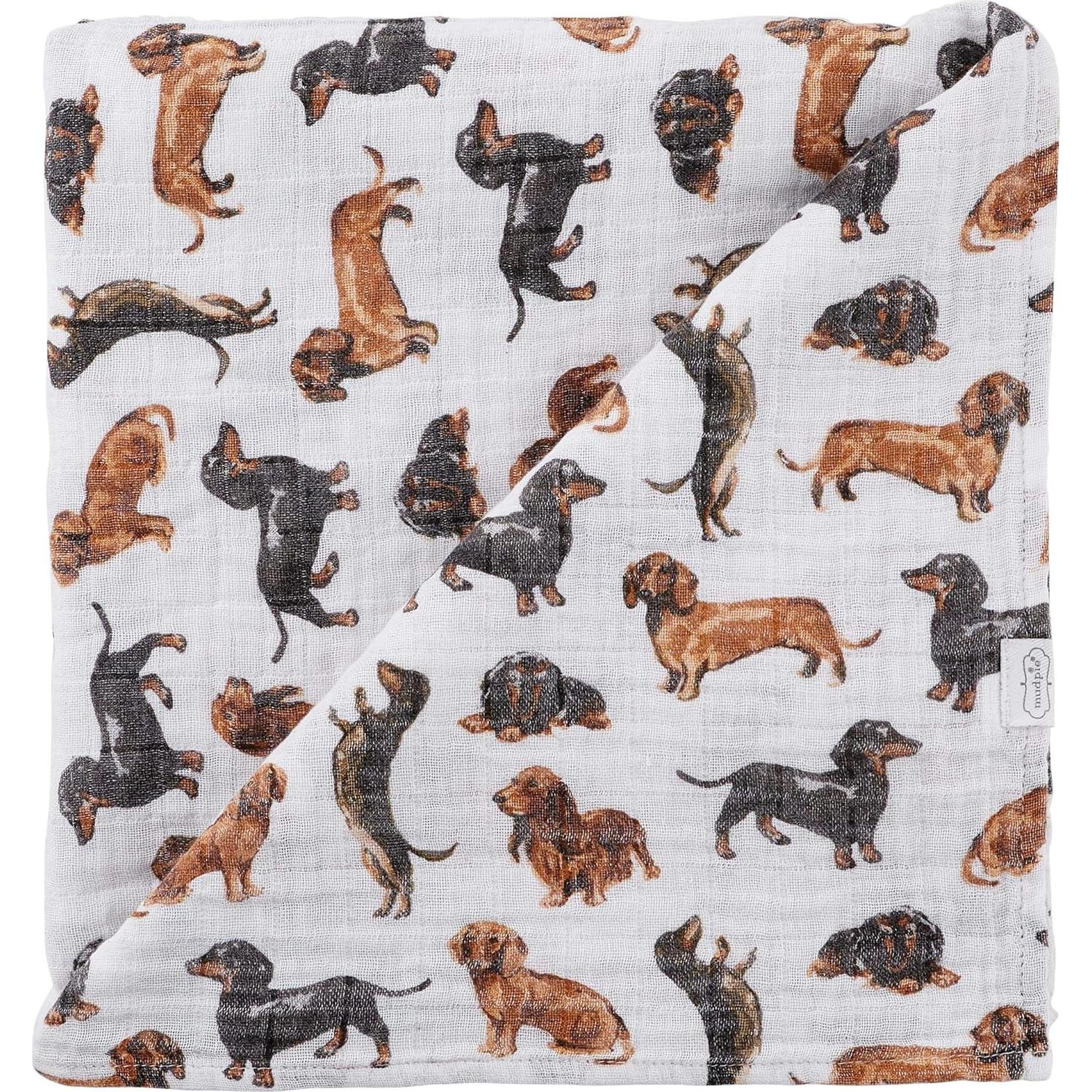 Manta de Muselina para Bebé Mud Pie Teckel 119 cm 100% Algodón