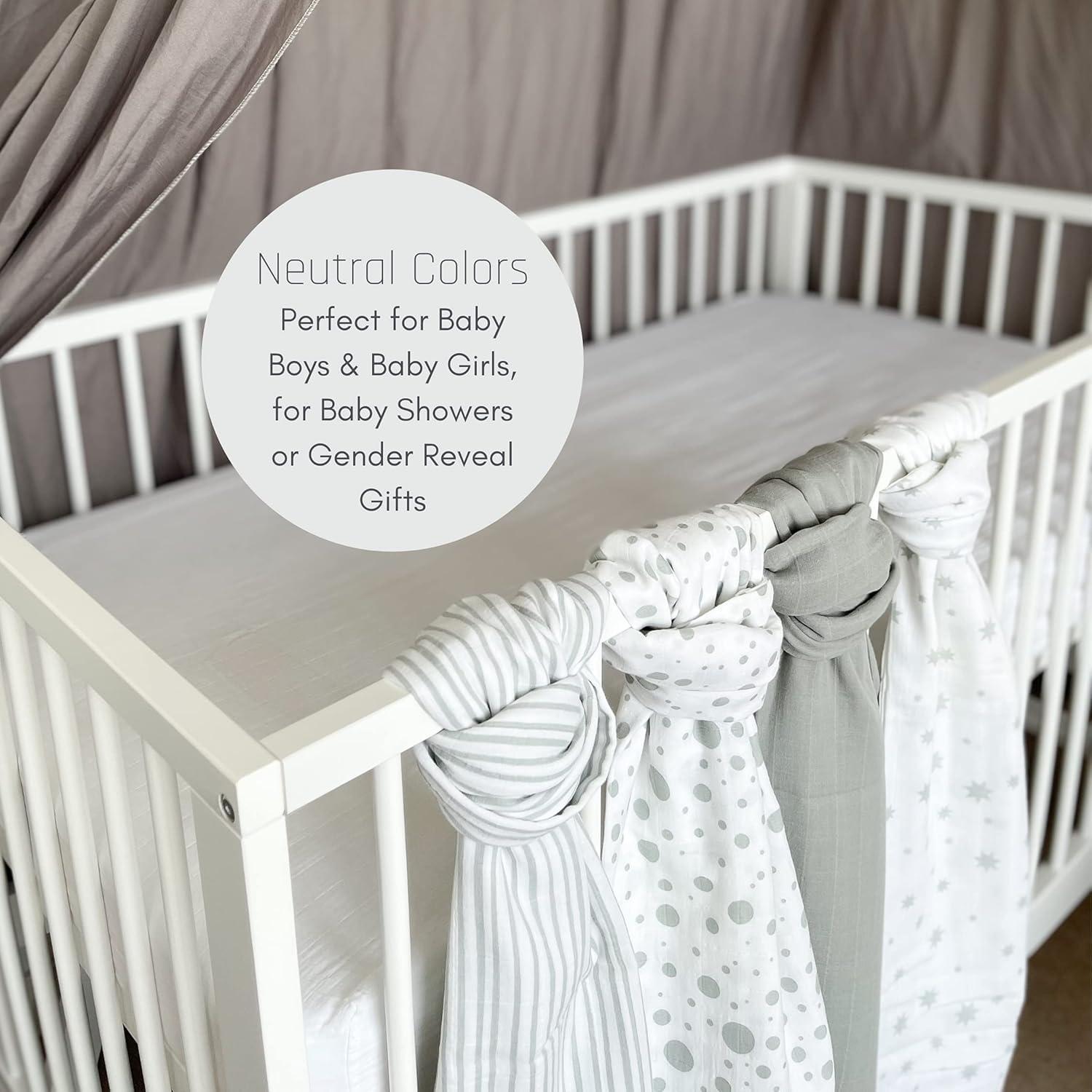 Mantas de Muselina Orgánica MOZAH - Rayas y Puntos - 2 Unidades