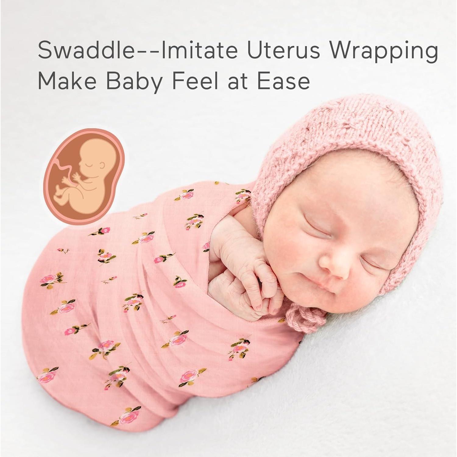 Mantas de Muselina Momcozy 120x120 cm Pack 4 Floral Suaves