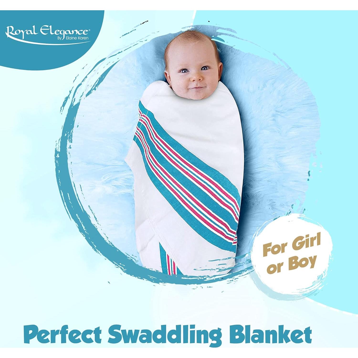 Mantas de Recepción para Bebés Elaine Karen 3 Paquete 100% Algodón