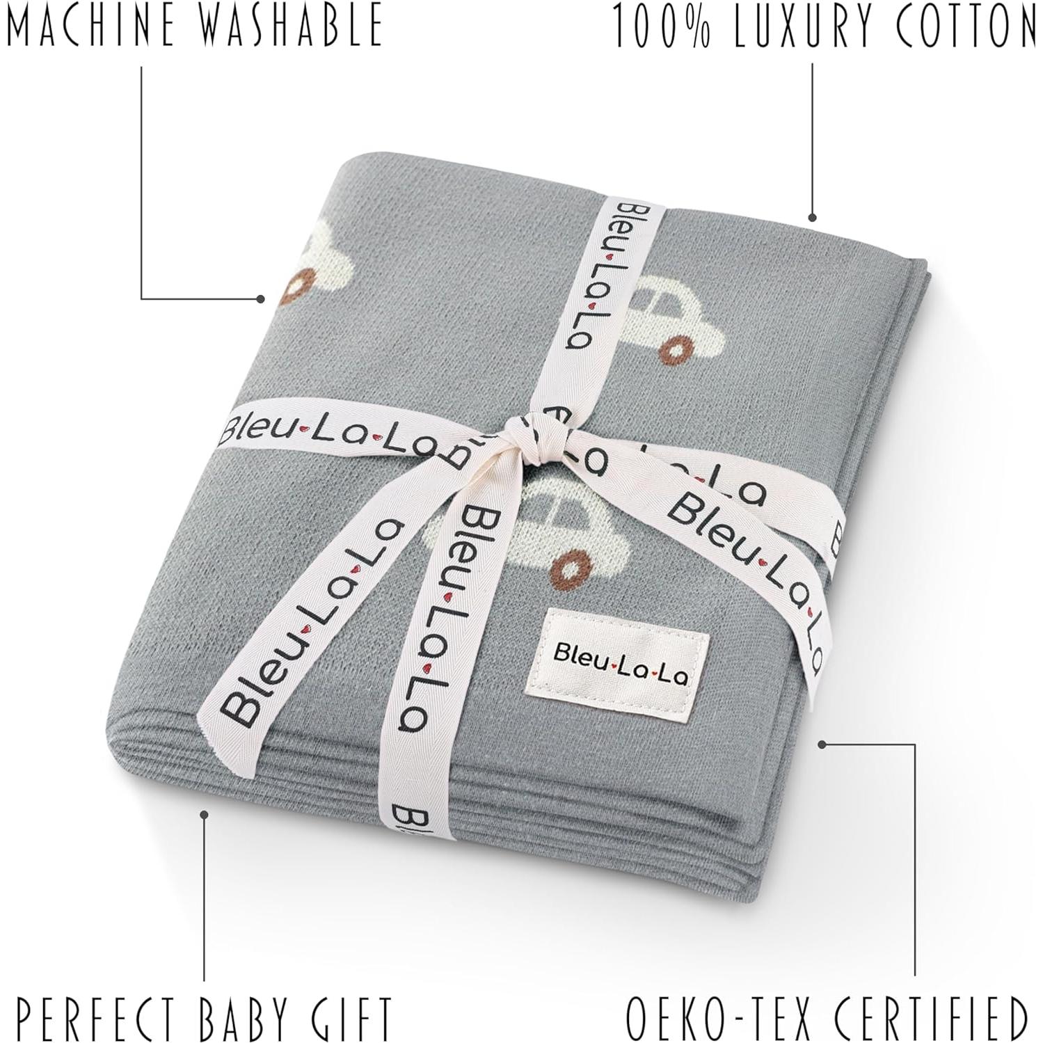 Manta de Envolver para Bebés Bleu La La - 100% Algodón Gris Autos