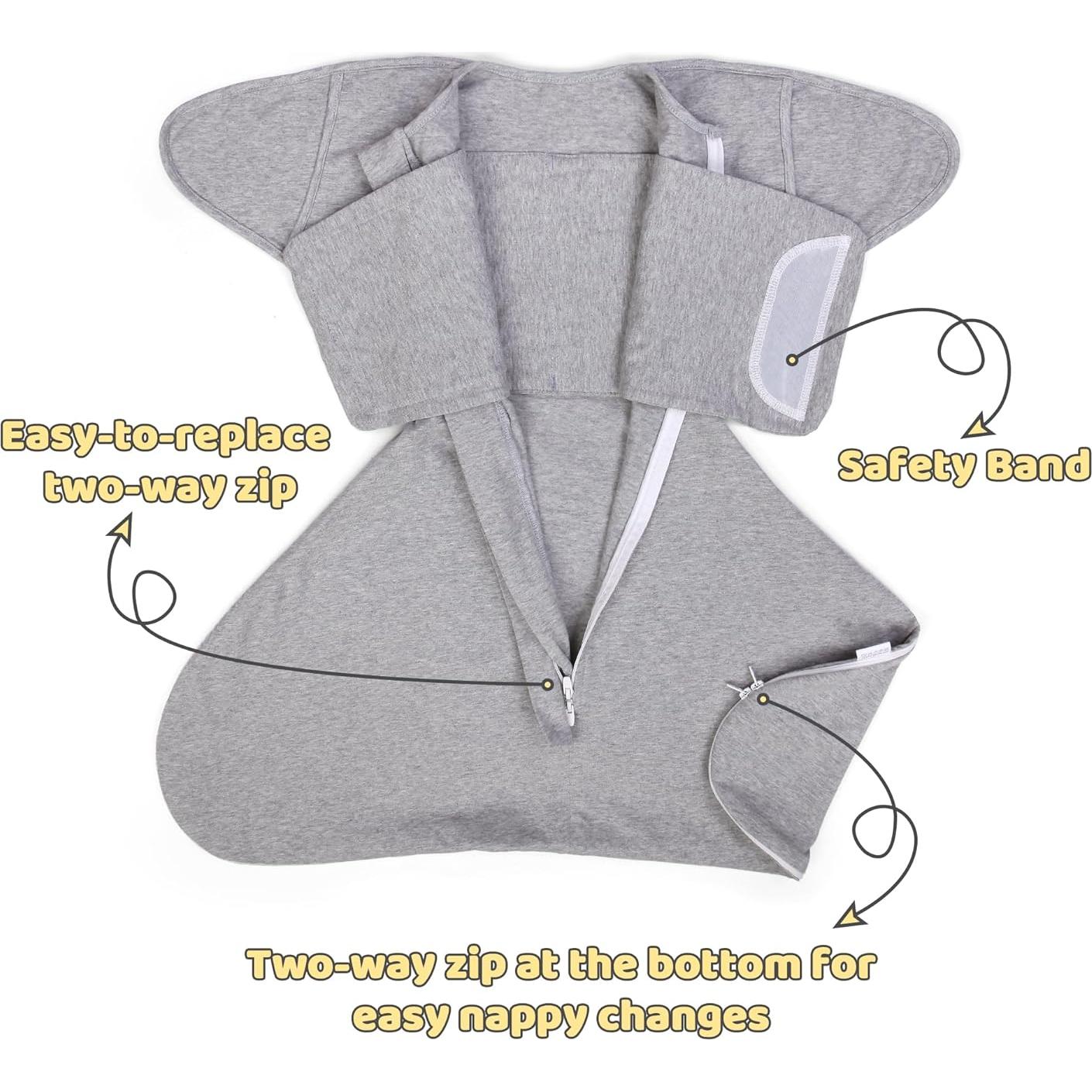 Saco de Sueño Mikccer para Bebés 0-3 meses Gris