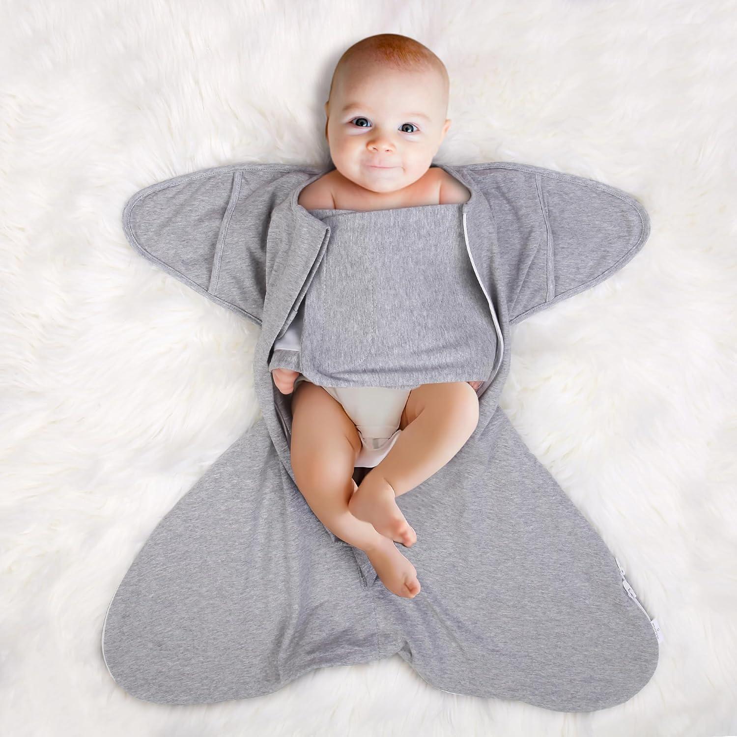 Saco de Sueño Mikccer para Bebés 0-3 meses Gris