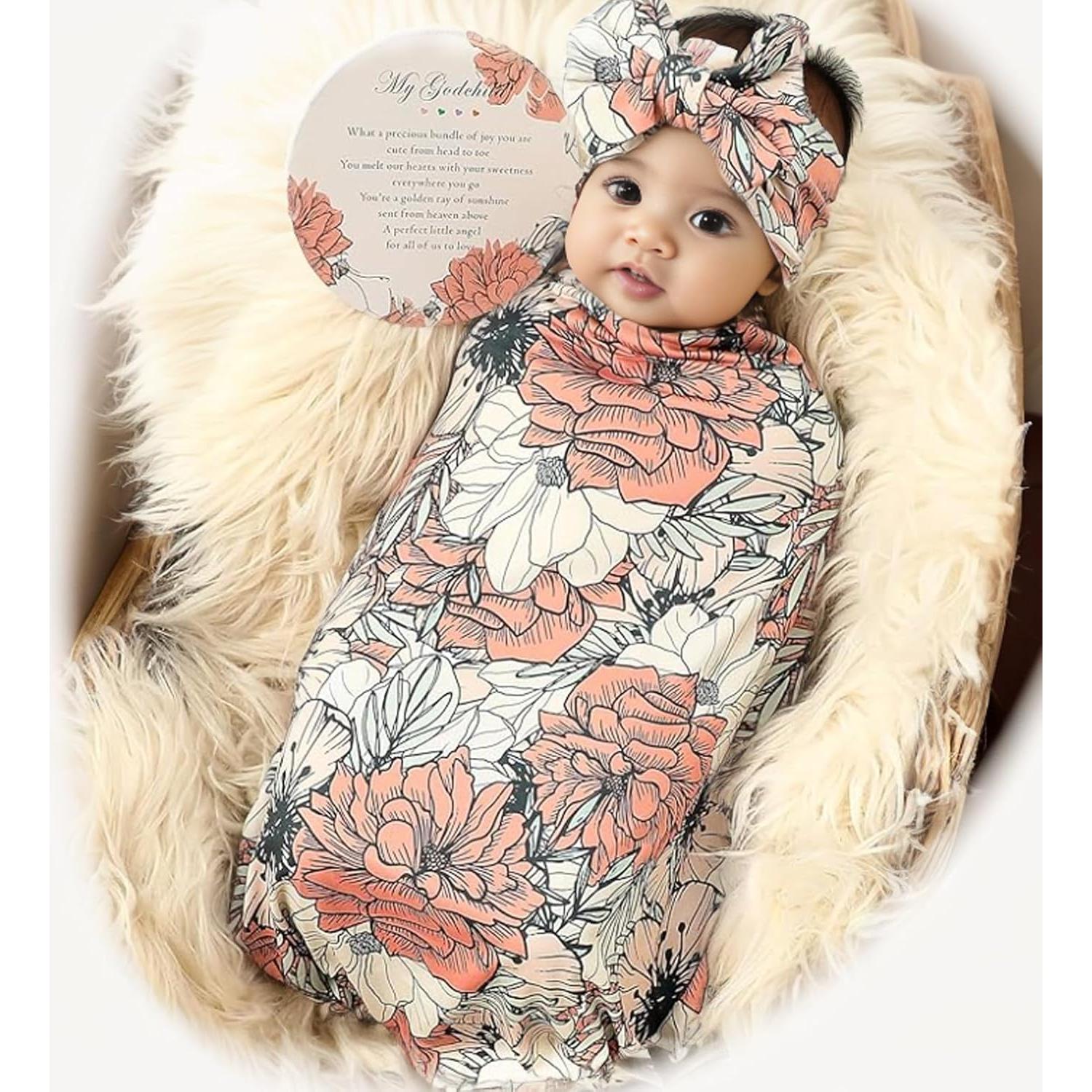 Manta de Recepción Galabloomer Newborn Floral Almendra Cocal