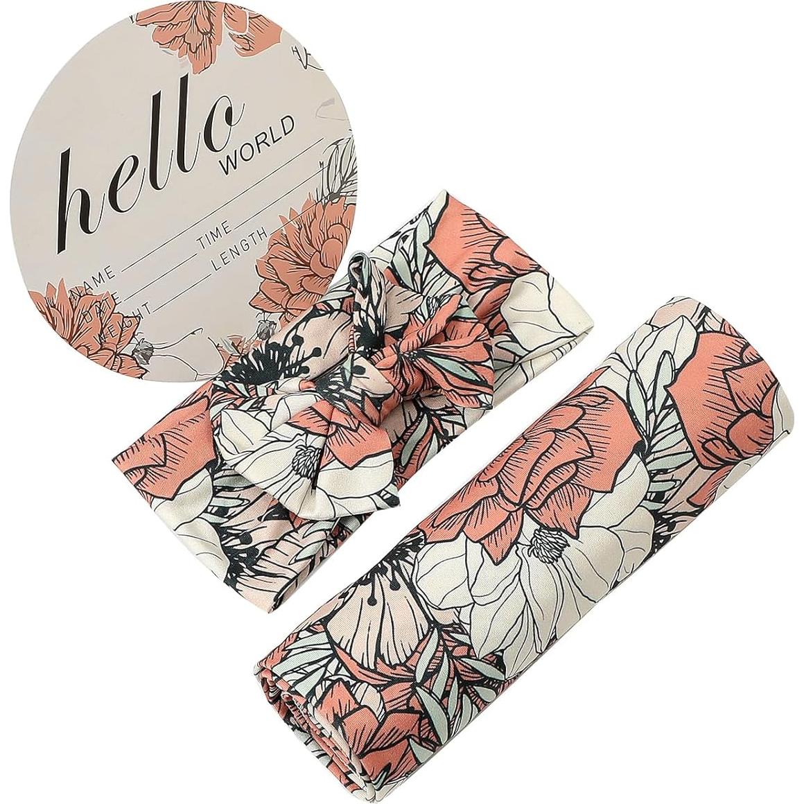 Manta de Recepción Galabloomer Newborn Floral Almendra Cocal