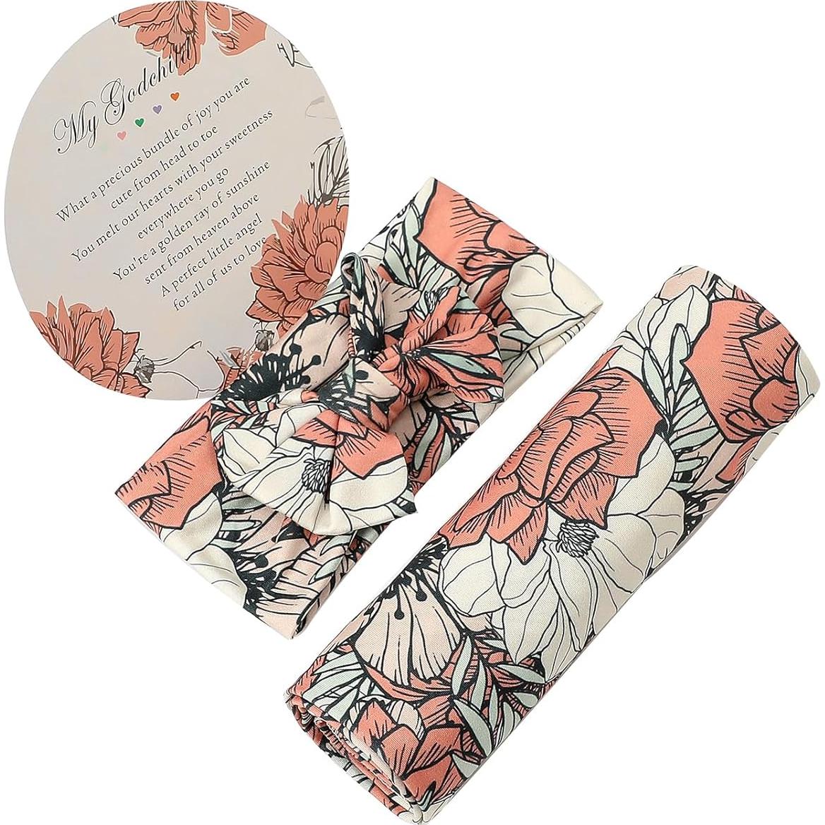 Manta de Recepción Galabloomer Newborn Floral Almendra Cocal