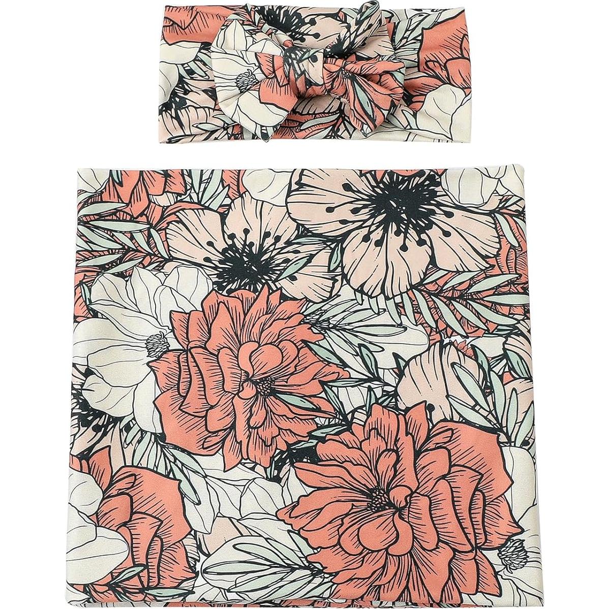 Manta de Recepción Galabloomer Newborn Floral Almendra Cocal