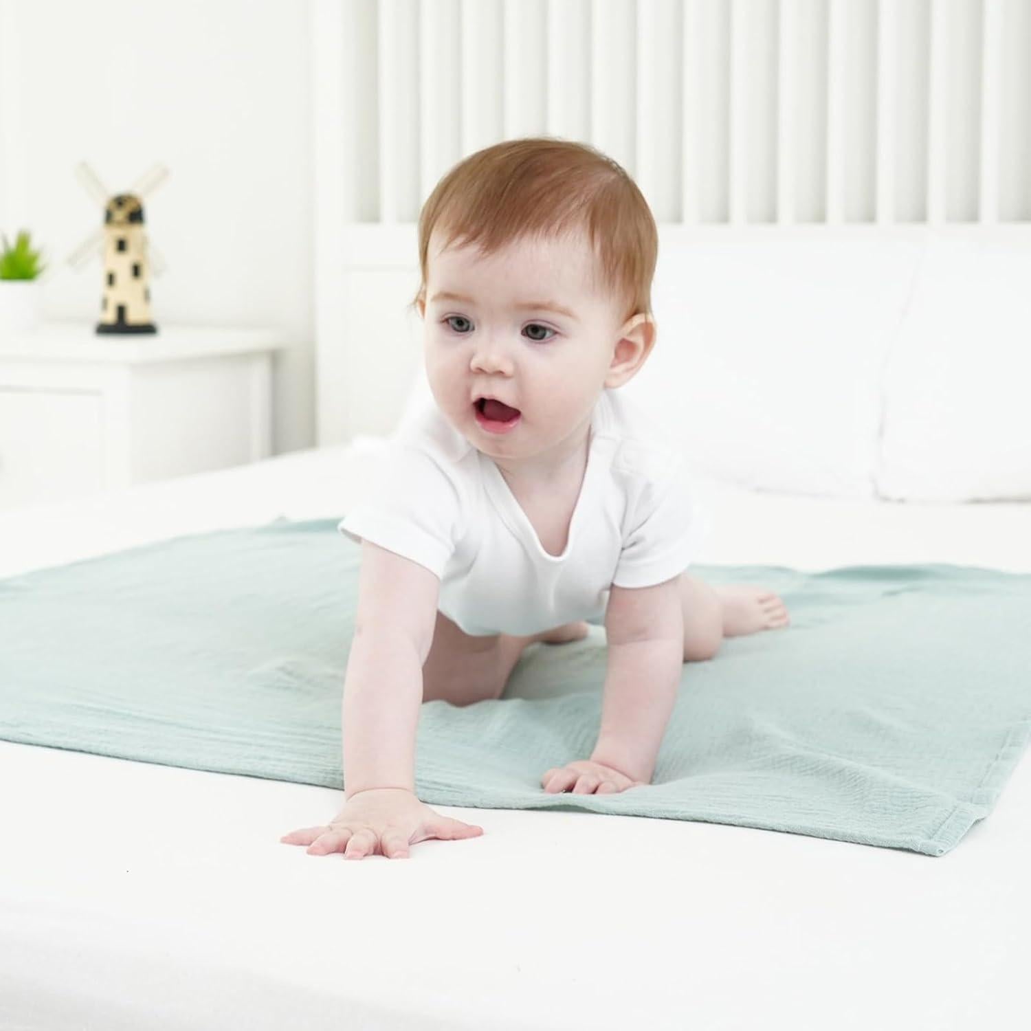 Mantas de Muselina 100% Algodón Synrroe - Paquete de 2, 101.6x101.6 cm