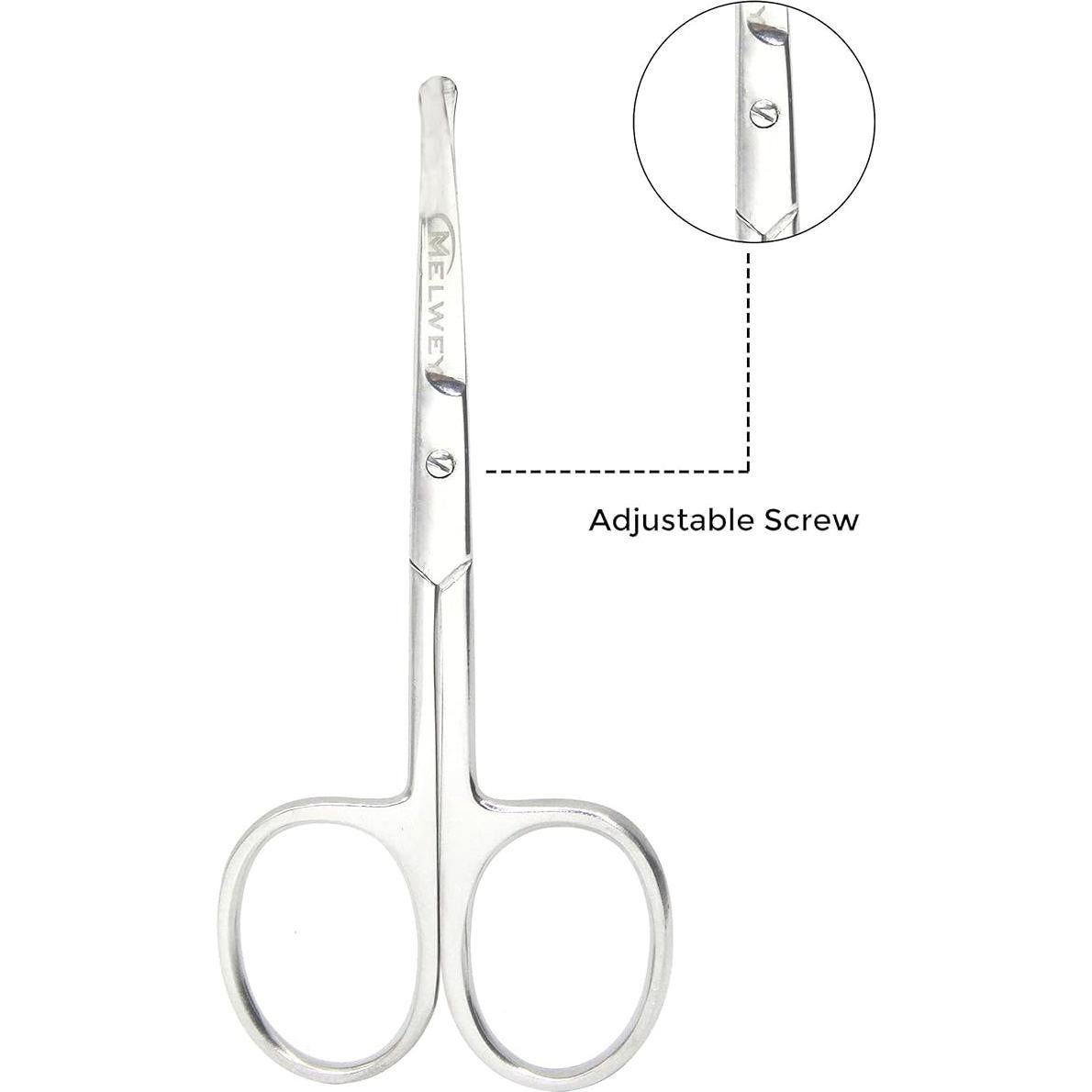 Tijeras de Pelo Facial Exorners de Acero Inoxidable Punta Redonda