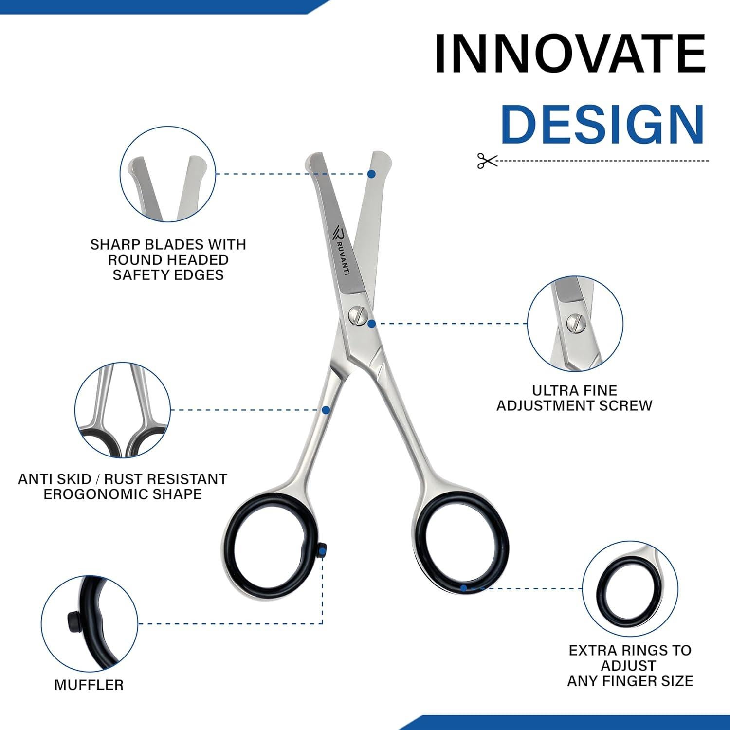 Tijeras de Corte para Niños Ruvanti 13.2 cm Acero Inoxidable