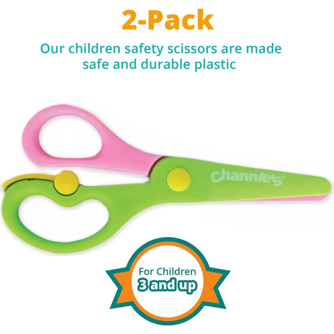 Tijeras de Seguridad Channie para Niños 3-5 Años - Paquete de 2