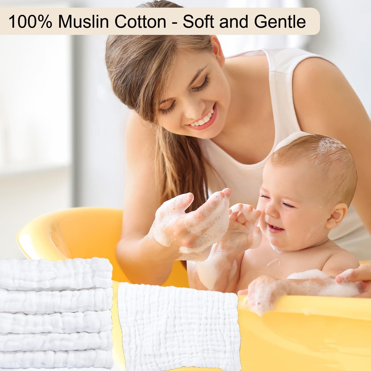 Paquete de 8 Paños de Muselina ROXANEPIG 50.8x25.4cm Algodón