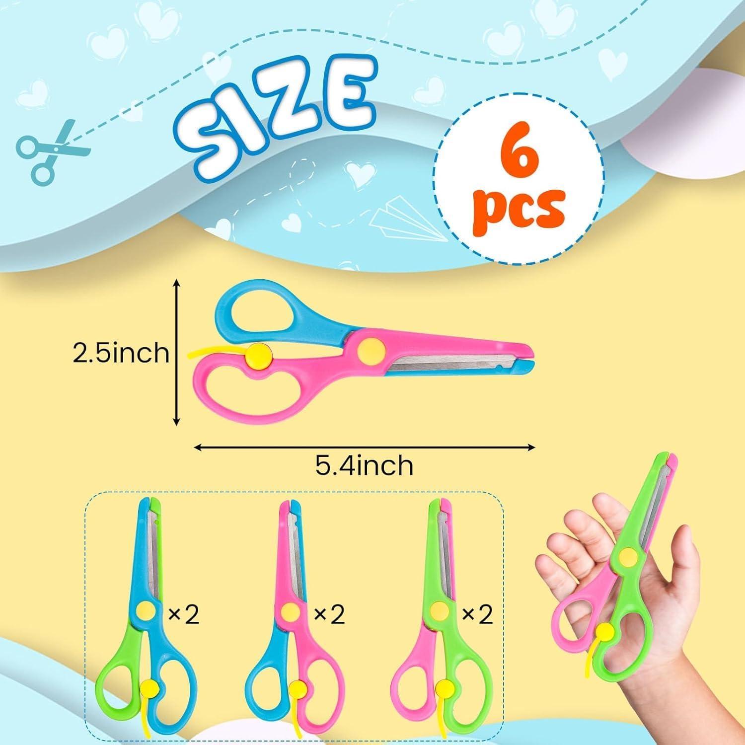 Tijeras de Seguridad LOVESTOWN para Niños 6 Piezas Ergonómicas