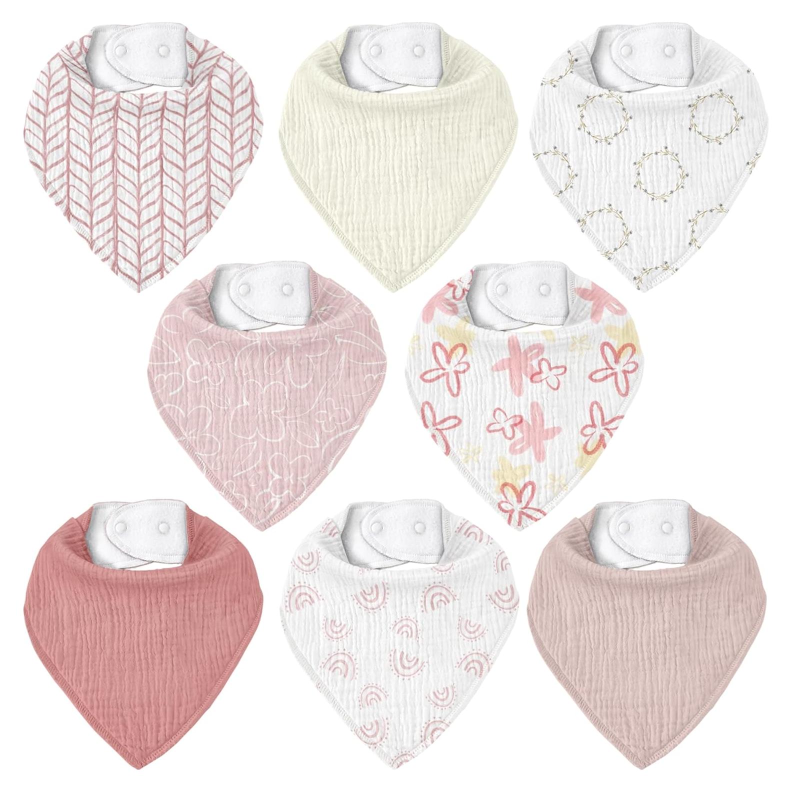 Baberos de Muselina Civarua Kids 8 Pack Suaves y Absorbentes