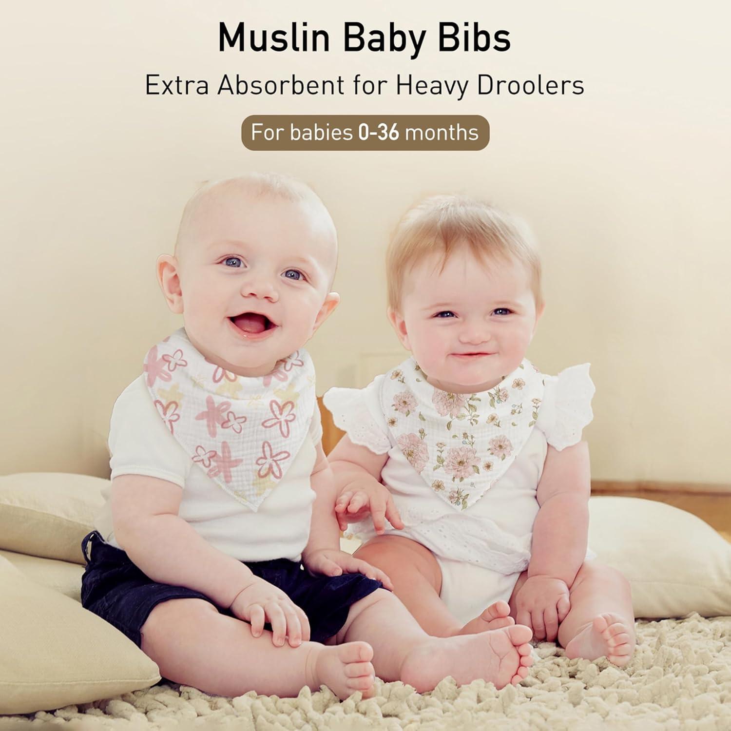 Baberos de Muselina Civarua Kids 8 Pack Suaves y Absorbentes