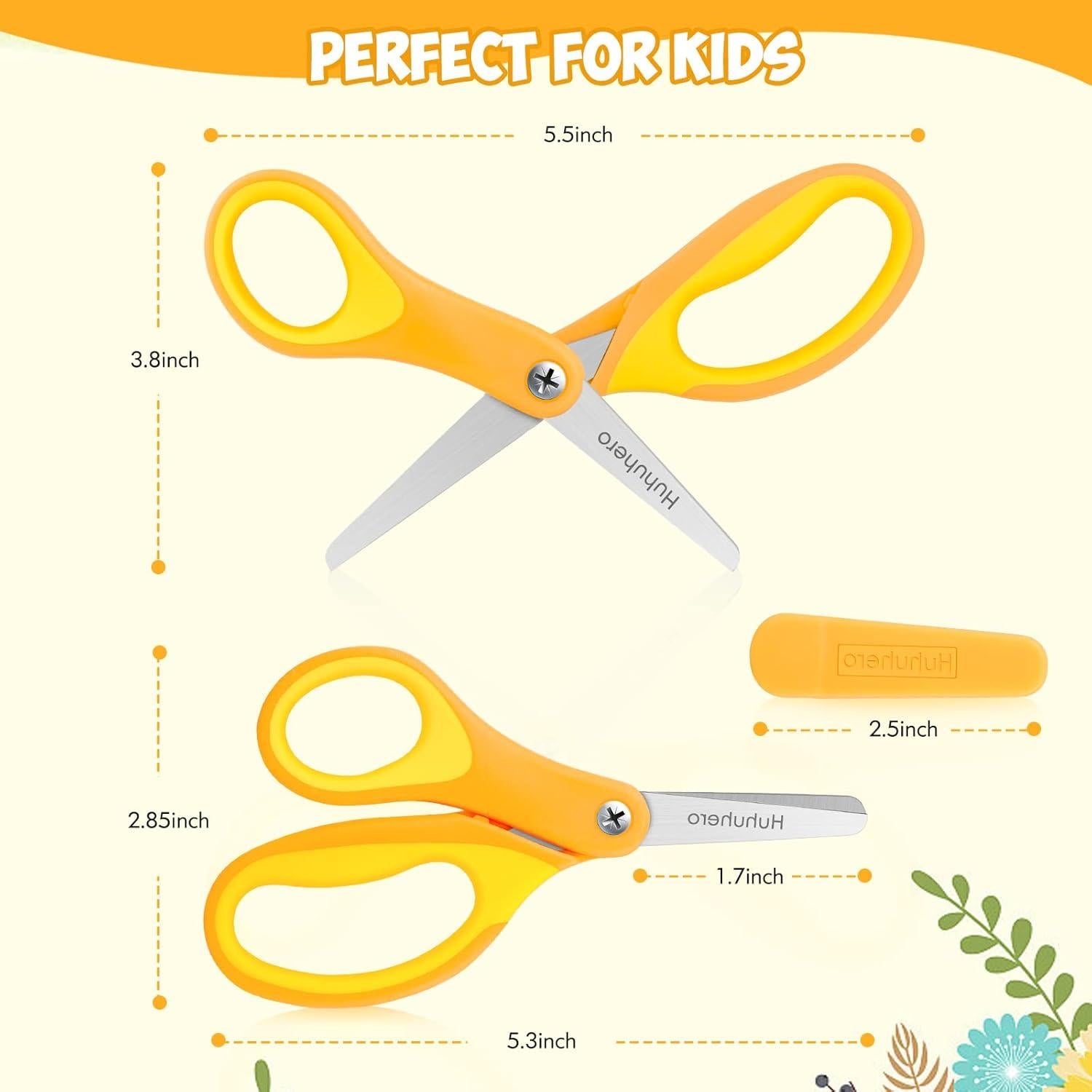 Tijeras de Seguridad Huhuhero para Niños 12.7 cm - Paquete de 4