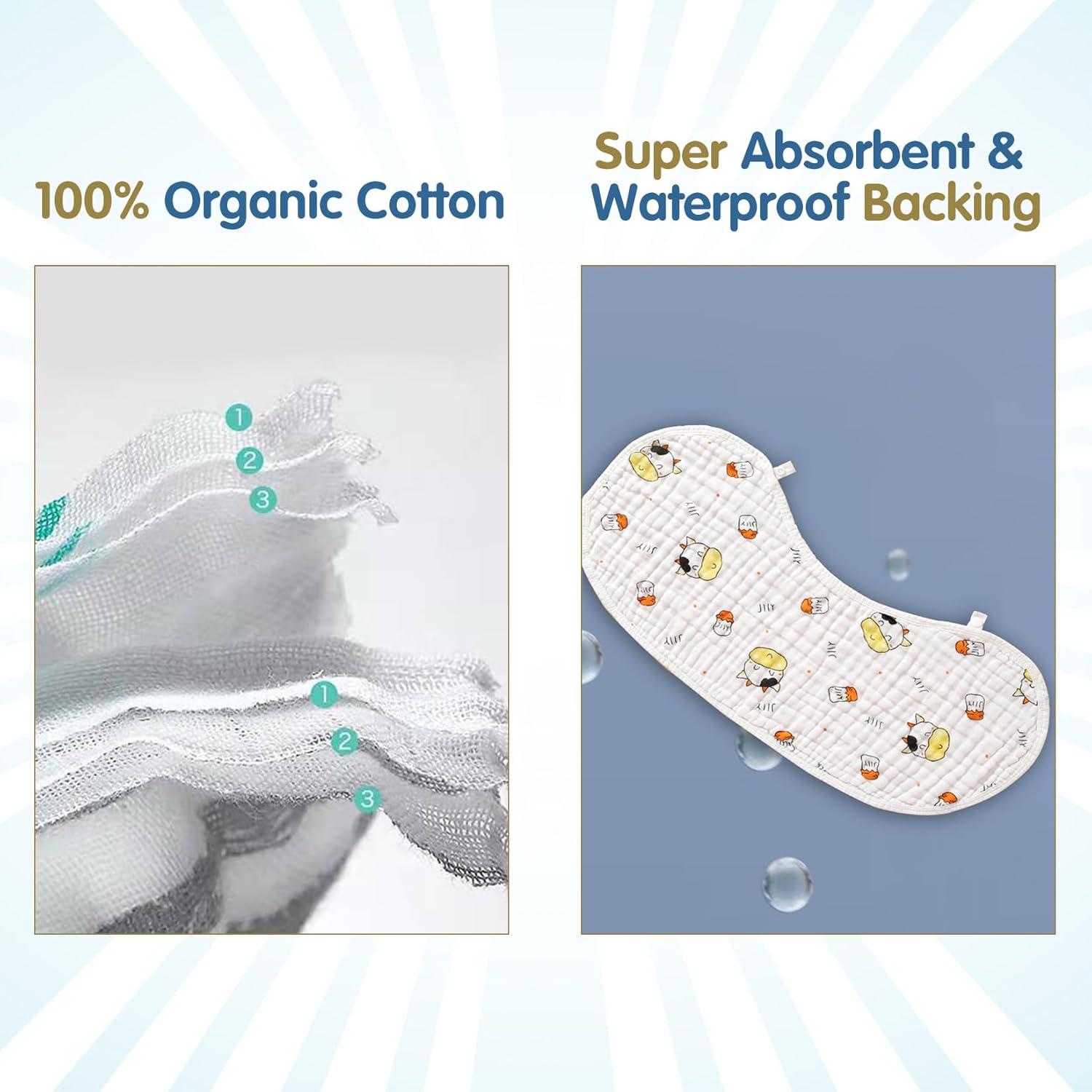 Paños de Eructo ZIXNEXKOO - 2 Unidades 100% Algodón Orgánico