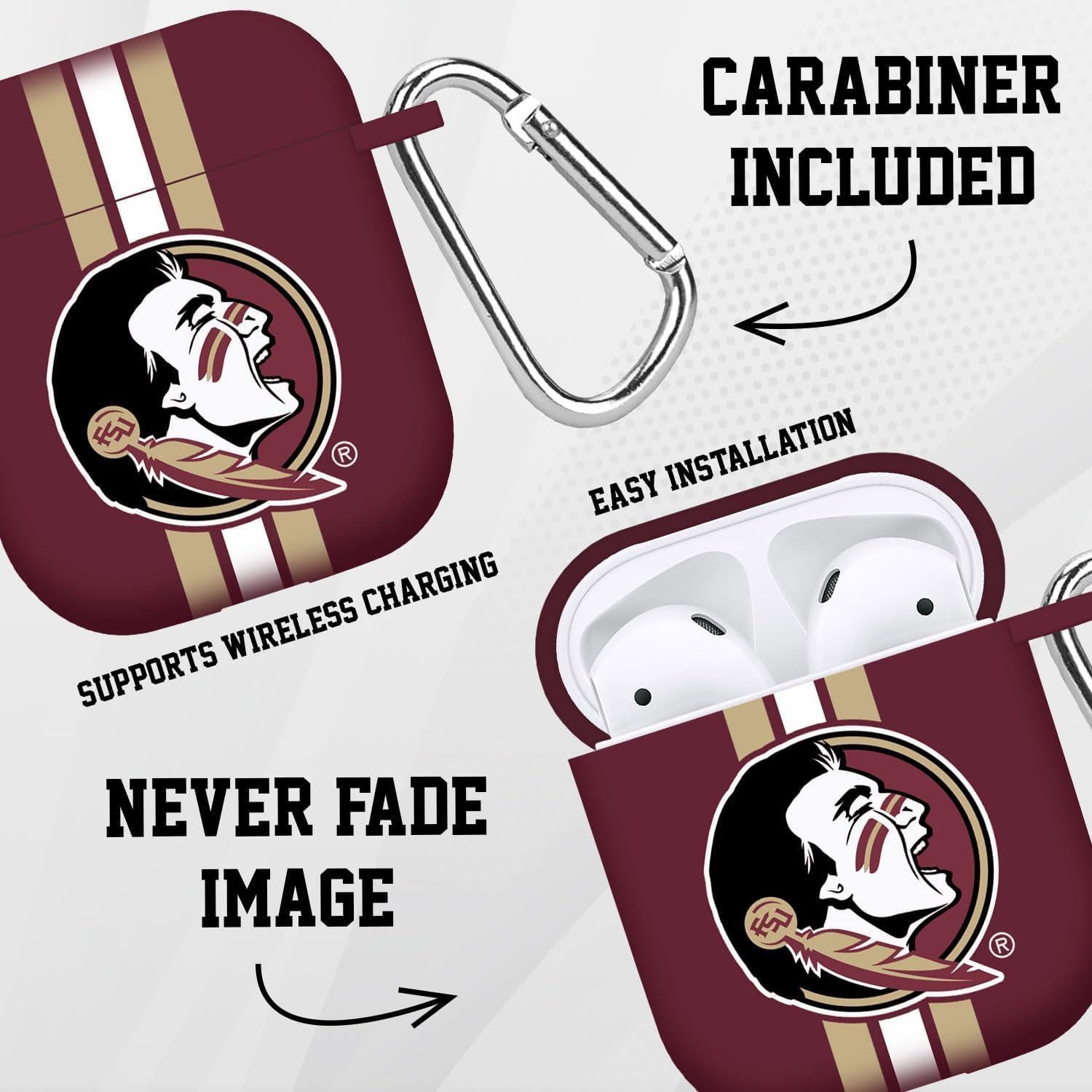 Funda HD Florida State Seminoles para AirPods Gen 1 y 2 - Rayas