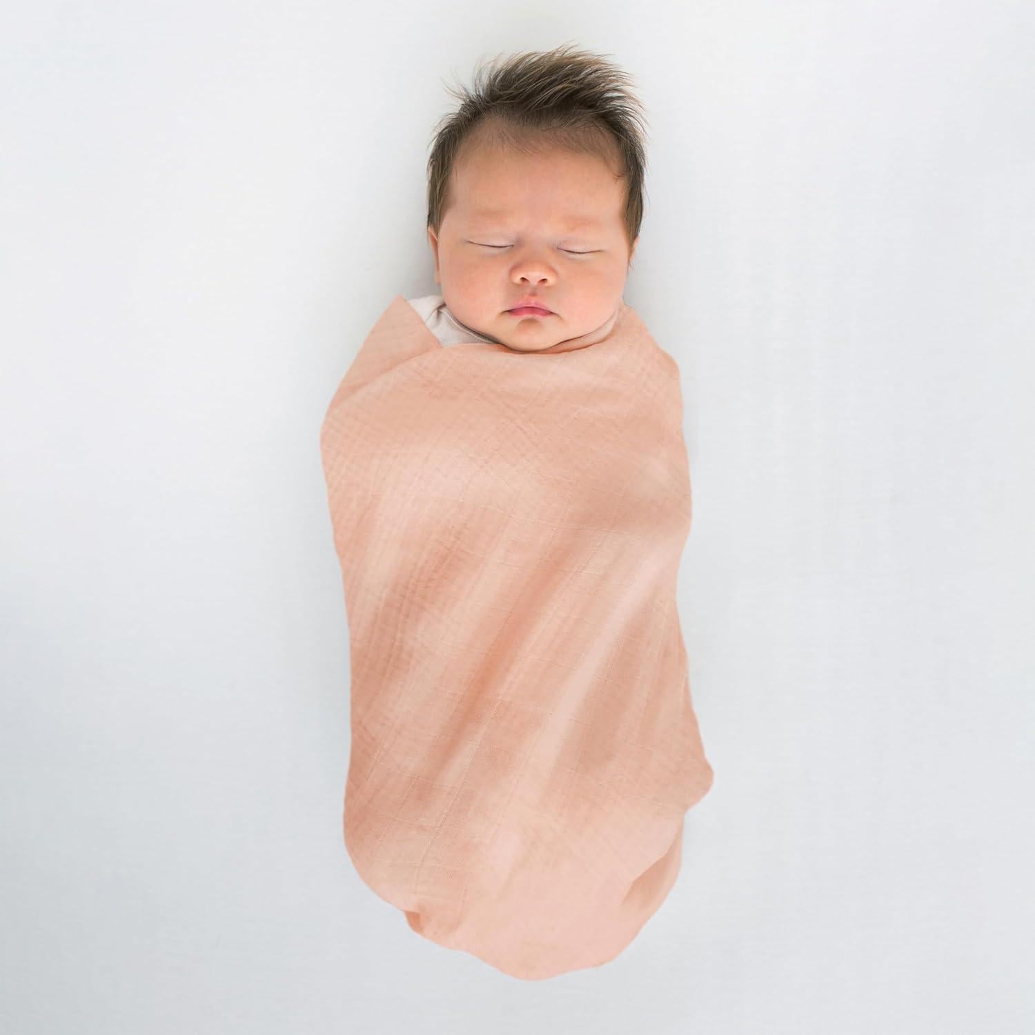 Manta de Muselina de Algodón SwaddleDesigns 116x116 cm Melocotón