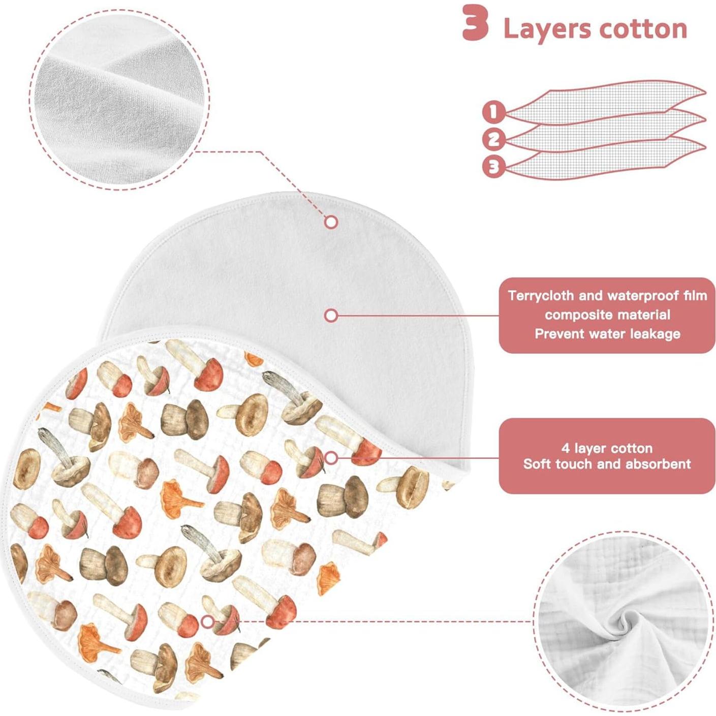 Paños de Eructo KICPOAY 100% Algodón 56x28 cm 2 Piezas