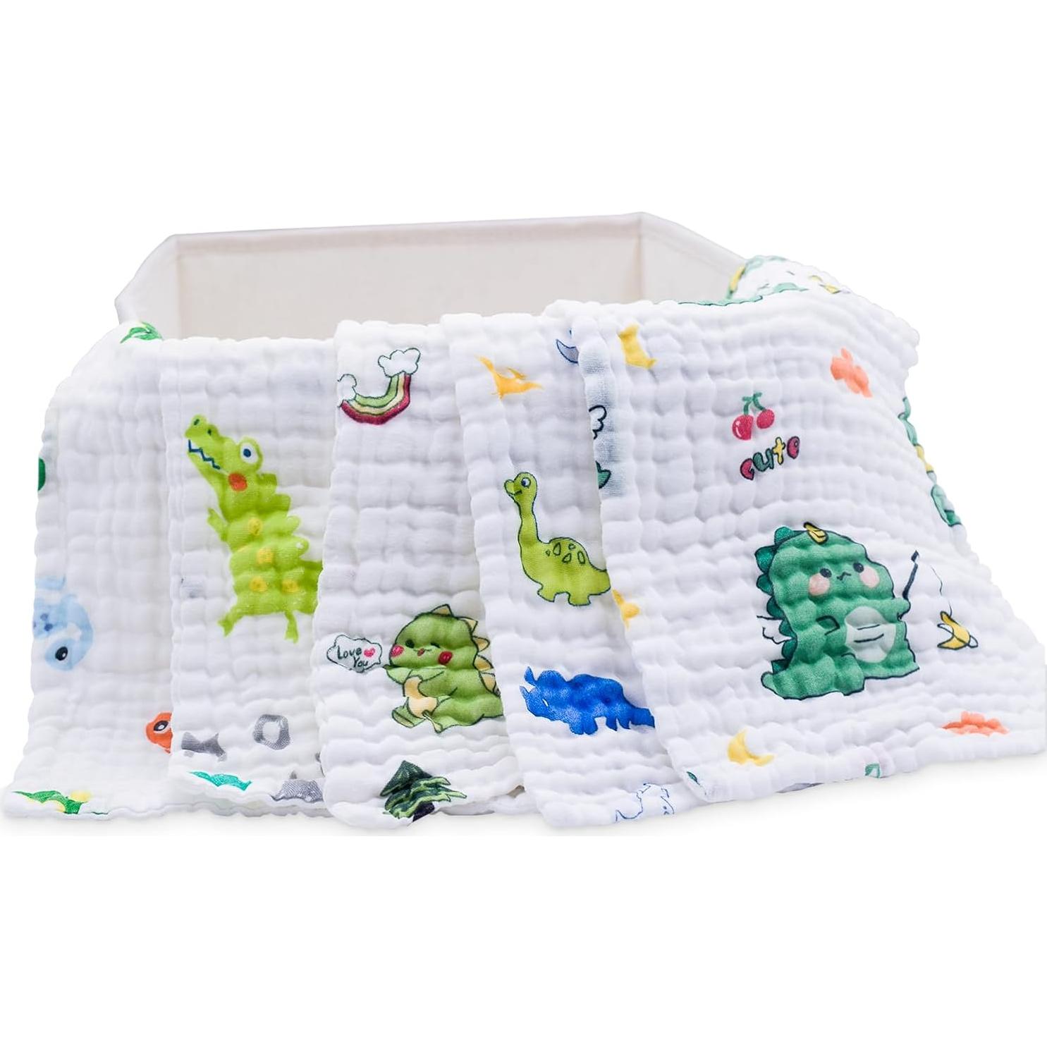 Paños de Eructos de Bebé PENG'S M 5 Pack Algodón Muslina 50.8x25.4 cm