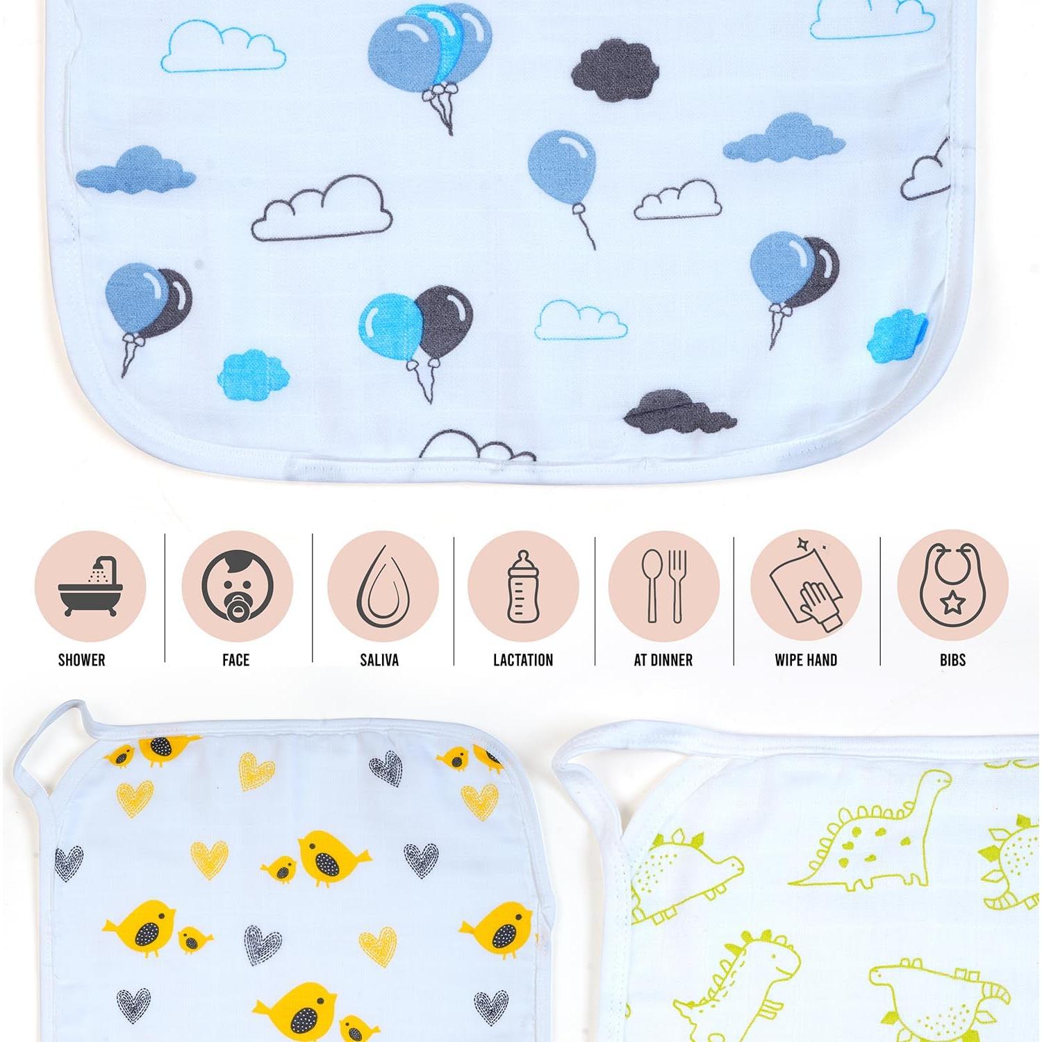 Pañuelos de Algodón Muselina Orgánica Thalir - 6 Unidades