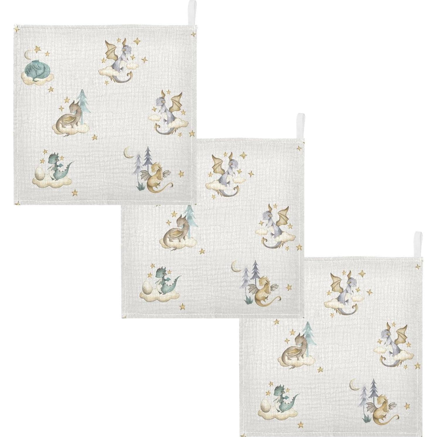 Paños de Muselina para Bebés vvfelixl 30x30 cm 3 Piezas