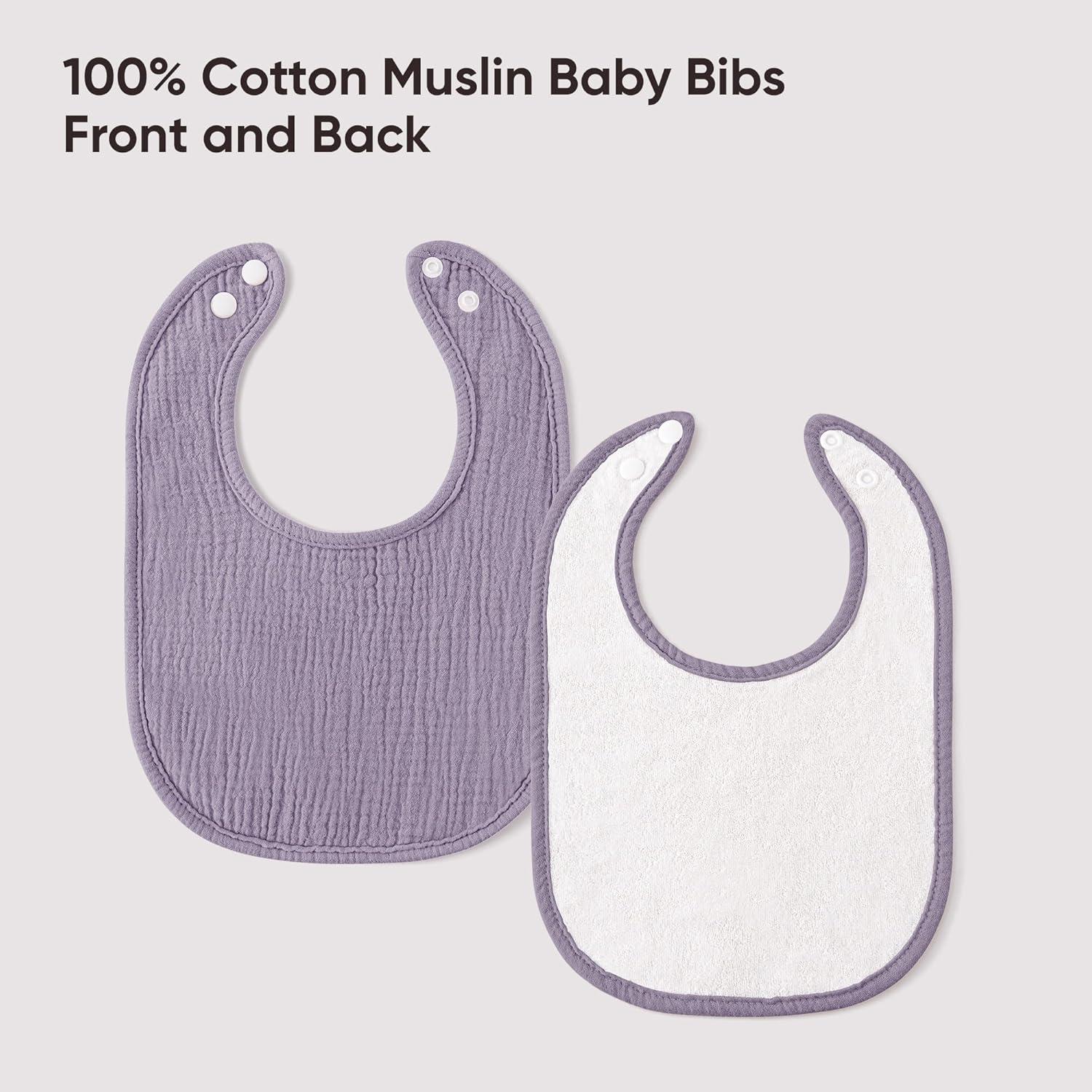 Baberos de Muselina Bearmoss para Bebés - Paquete de 8, 100% Algodón