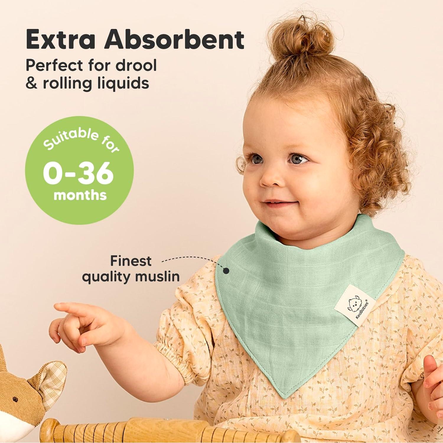 Paquete de 8 Baberos de Muselina KeaBabies Mirage Unisex