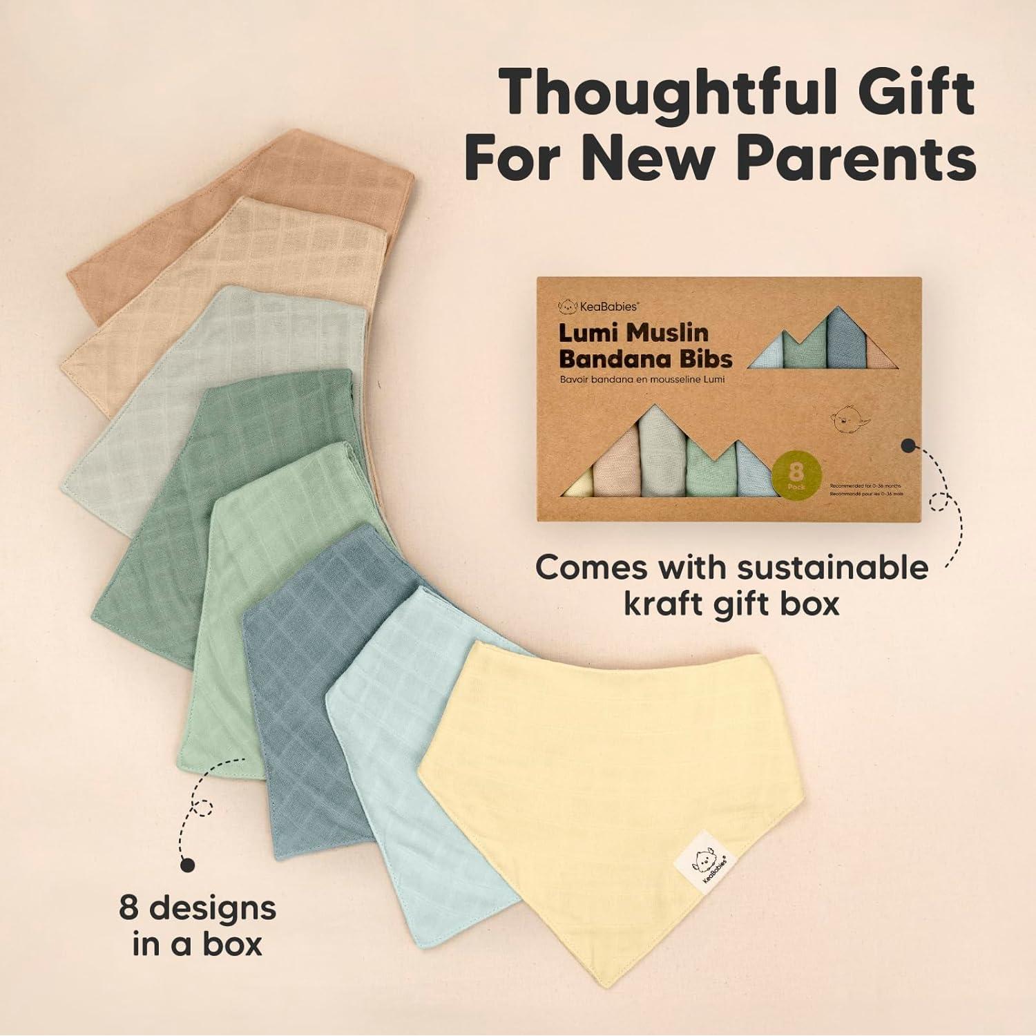 Paquete de 8 Baberos de Muselina KeaBabies Mirage Unisex