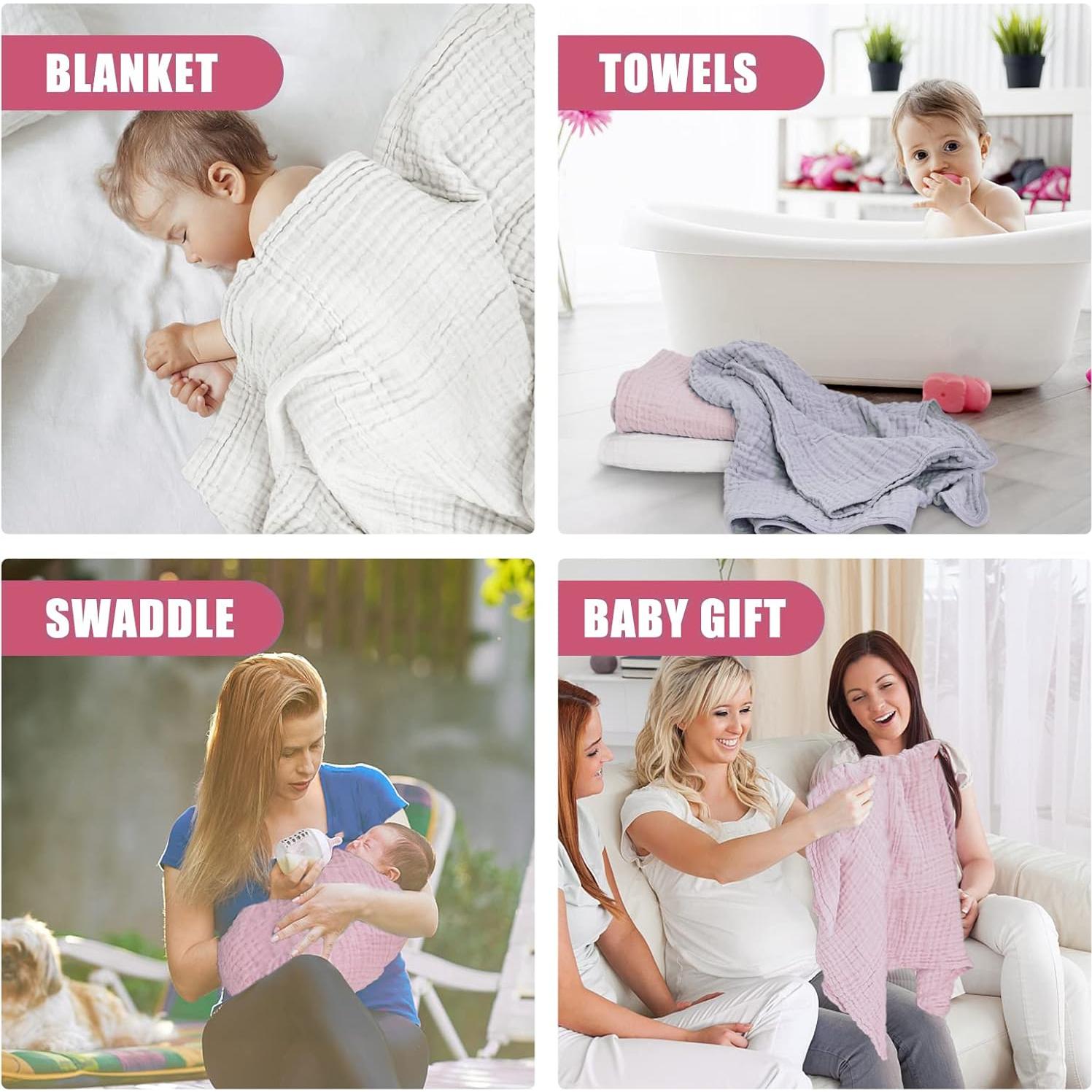 Juego de 3 Toallas de Baño Muselina WinReal 101.6x101.6 cm