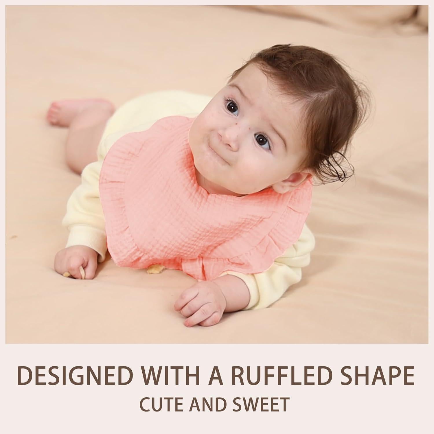 6 Baberos de Muselina para Bebés Unisex - Algodón Rosa Dulce