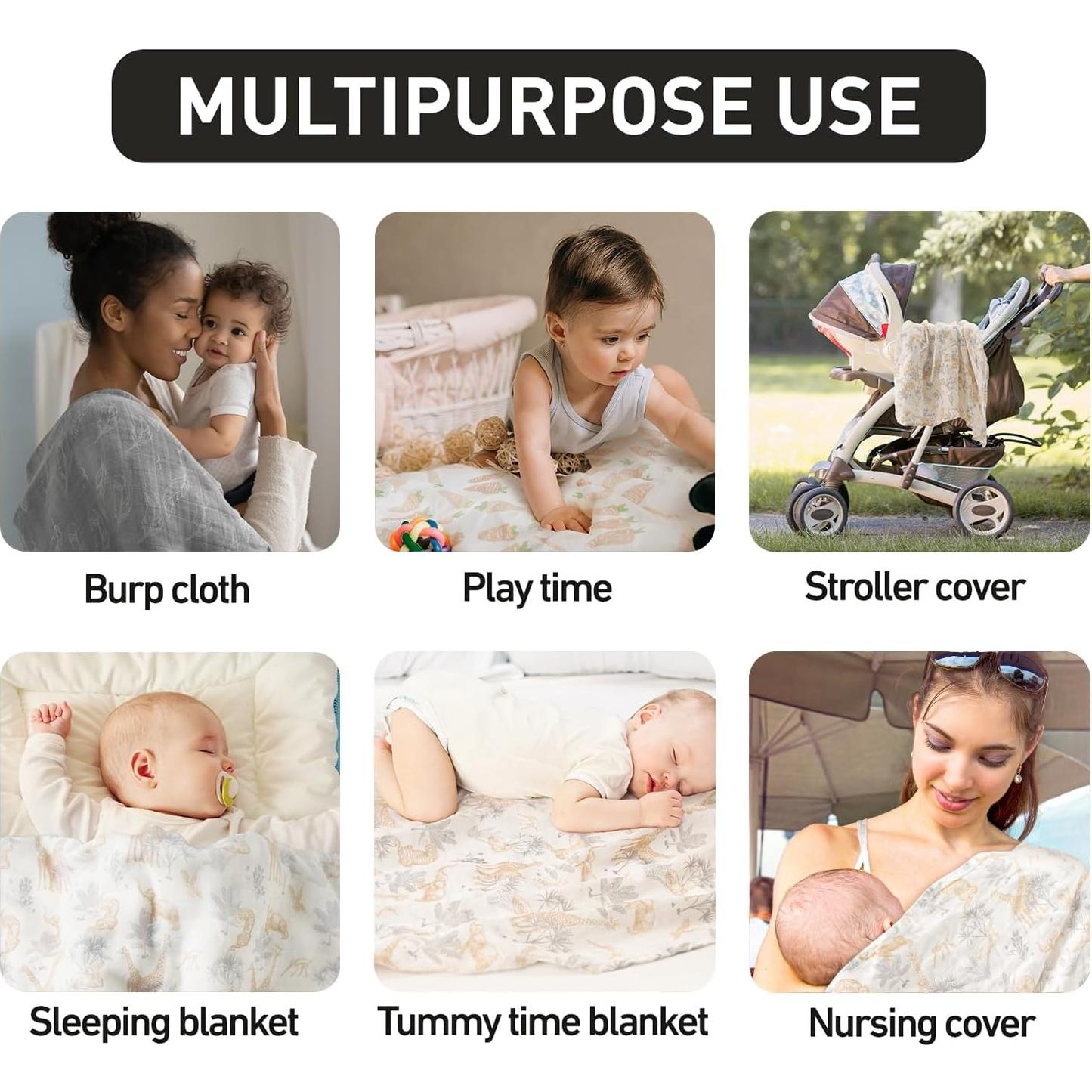 Mantas de Recepción GLLQUEN BABY 6 Piezas Selva Algodón