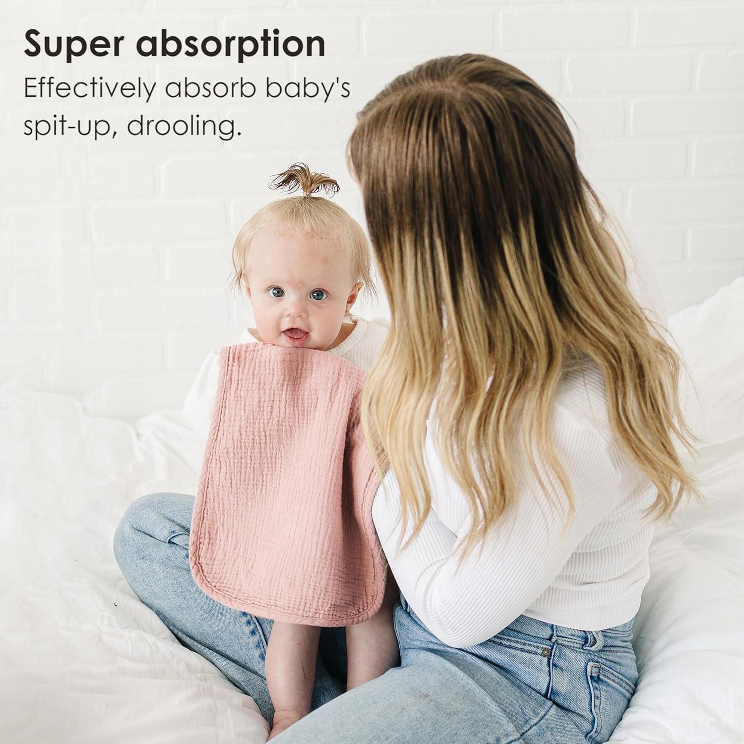 Paquete de 10 Paños de Muselina MairMore 100% Algodón Rosa