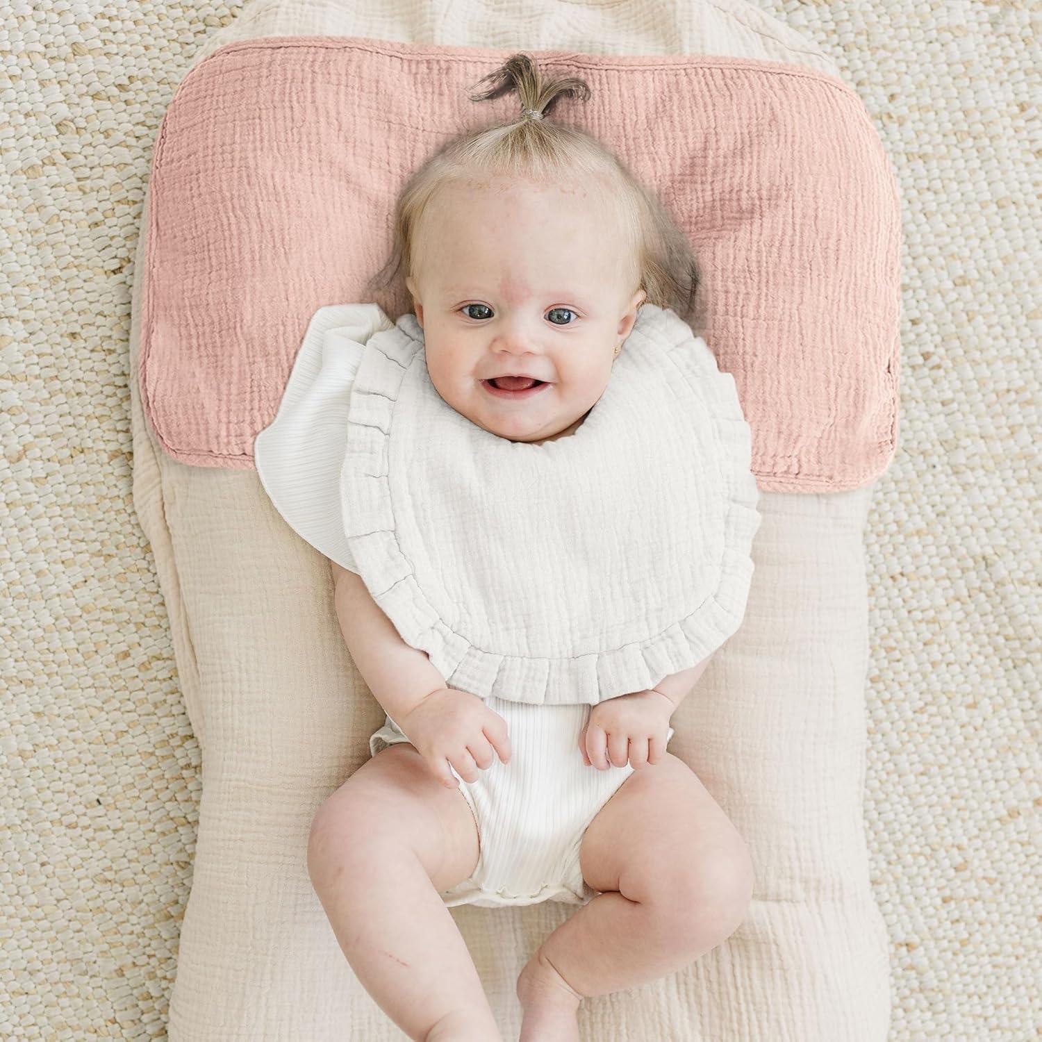 Paquete de 10 Paños de Muselina MairMore 100% Algodón Rosa