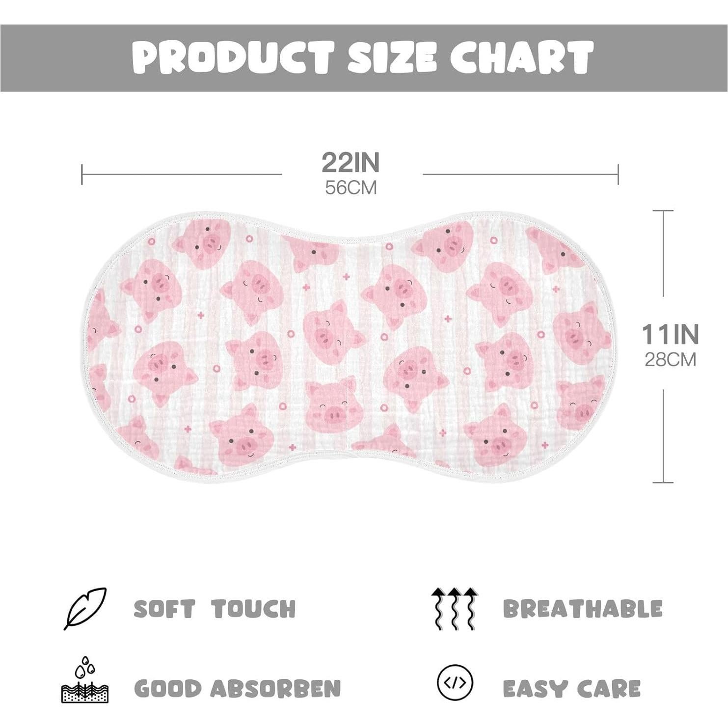 Paños de Eructo KICPOAY Algodón Muselina 56x28 cm Multicolor