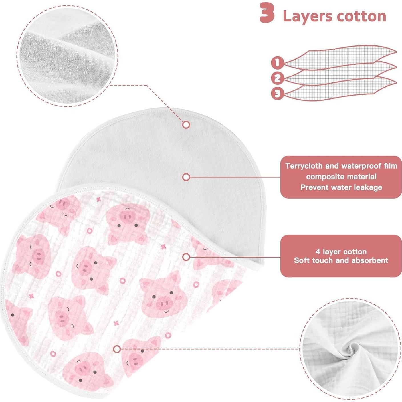 Paños de Eructo KICPOAY Algodón Muselina 56x28 cm Multicolor